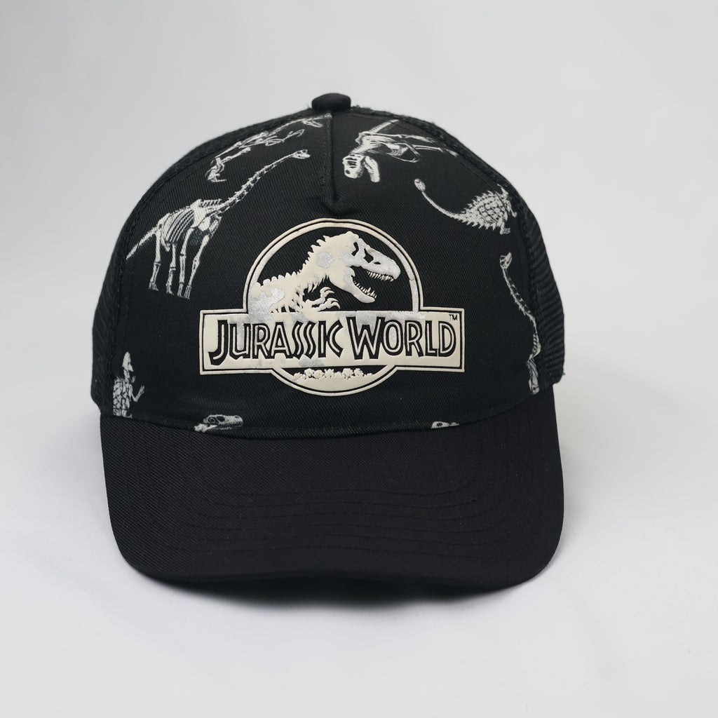 Jurassic World x H&M Kids Dinosaur Skeleton Thrifted Trucker Hat - Black