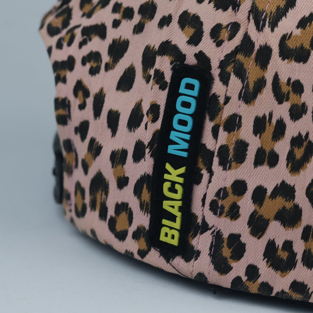 Vintage Black Mood Pink Leopard Hat - Punk Rock Skull Spade Cap