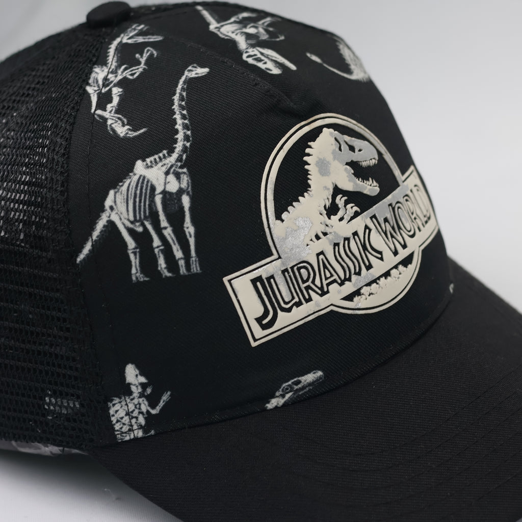 Jurassic World x H&M Kids Dinosaur Skeleton Thrifted Trucker Hat - Black
