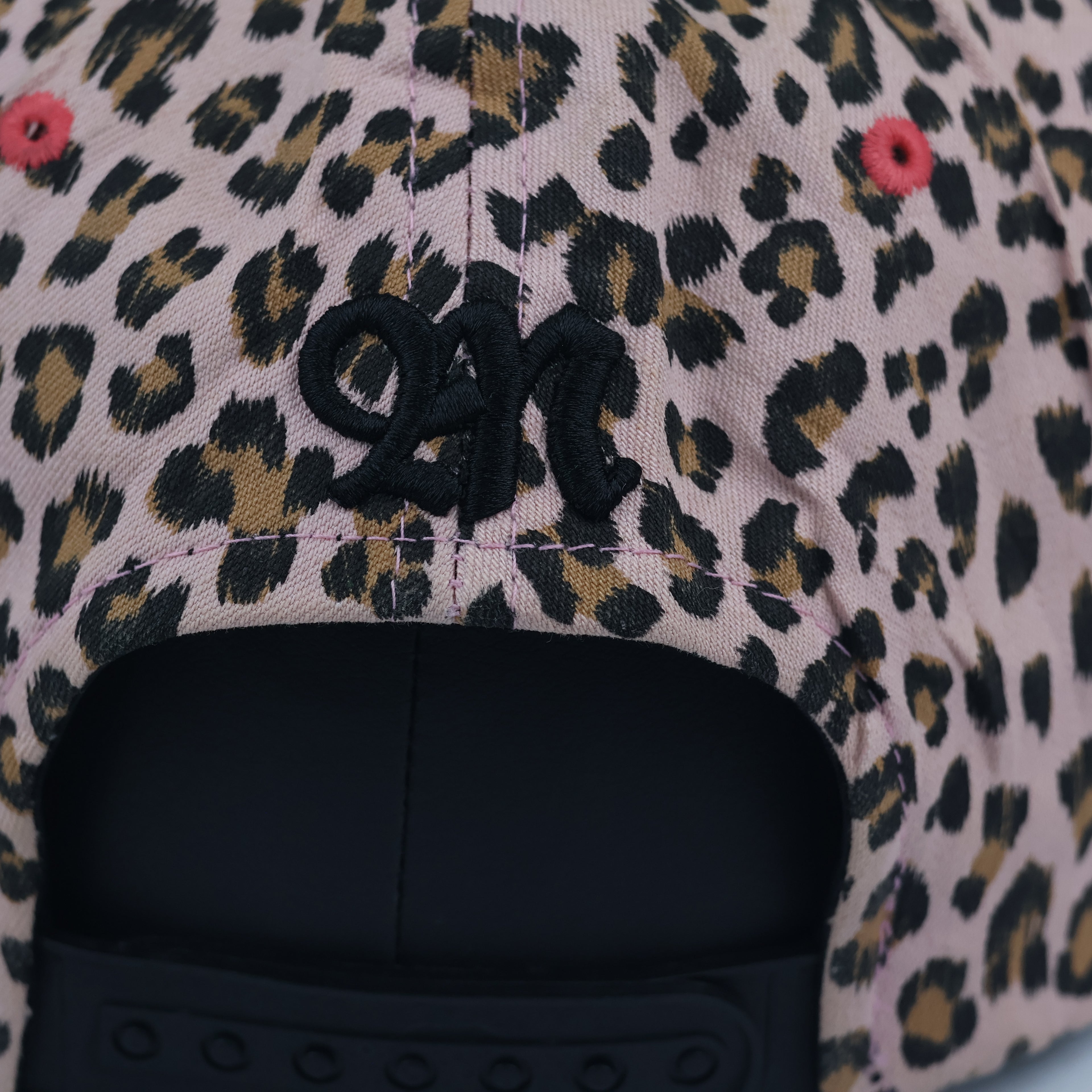 Vintage Black Mood Pink Leopard Hat - Punk Rock Skull Spade Cap