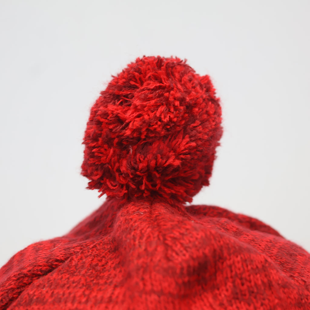 Graphic "Supreme" Text Beanie - Red/Black (Fleece Lined)