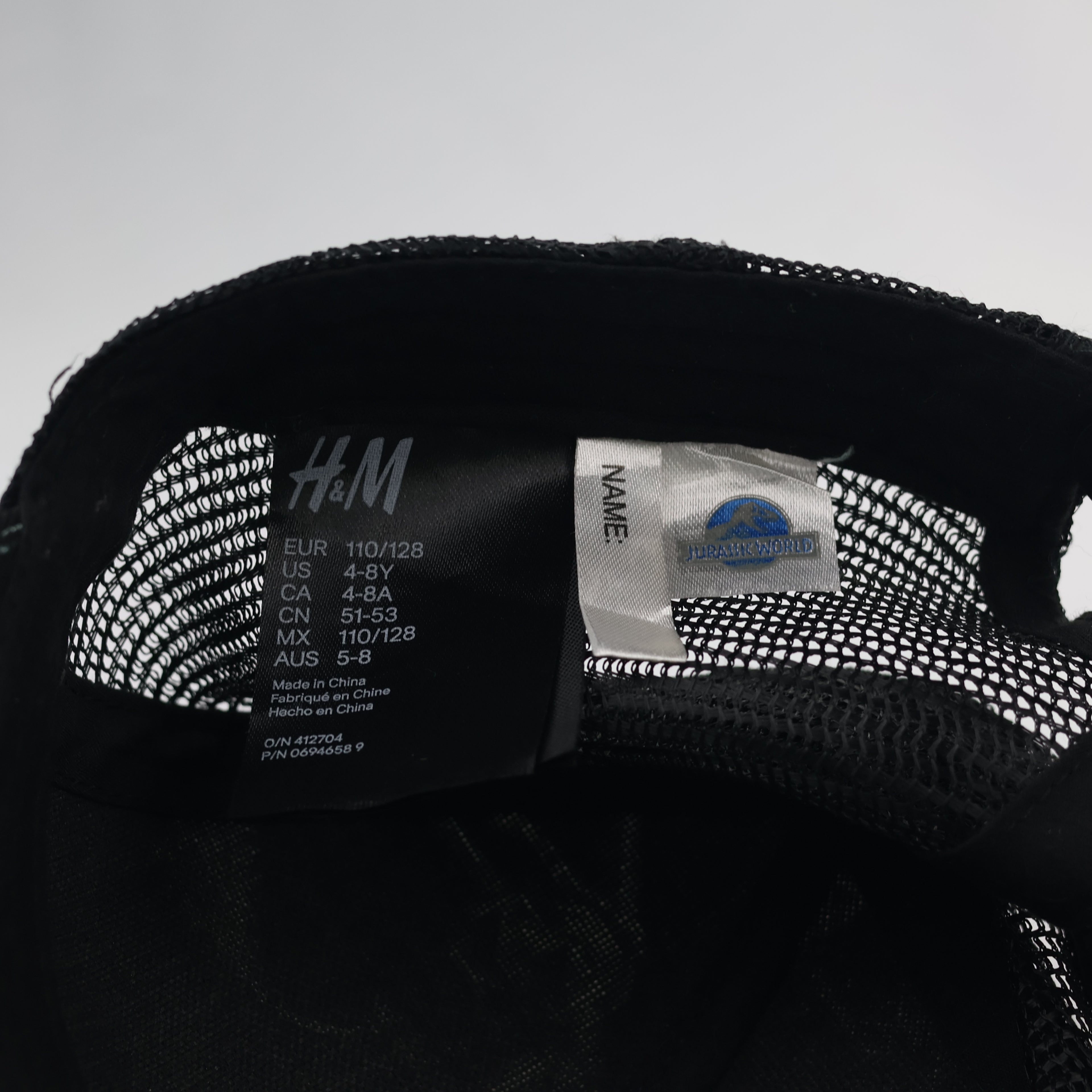 Jurassic World x H&M Kids Dinosaur Skeleton Thrifted Trucker Hat - Black
