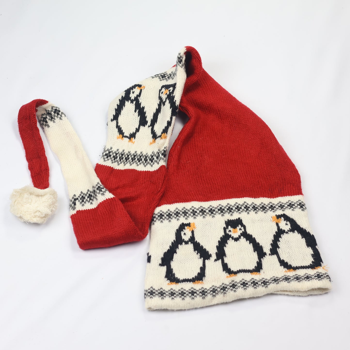 Festive Penguin Earflap Hat – Long Elf Style Cap