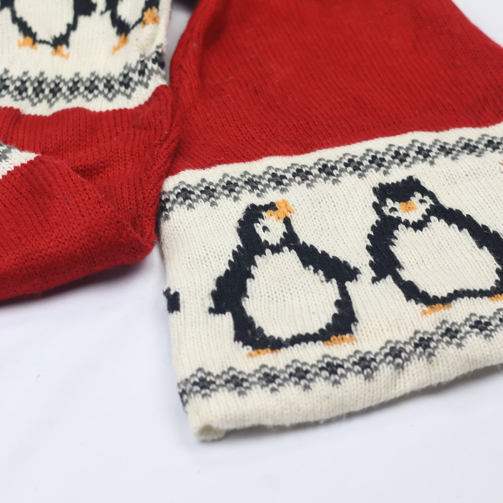 Festive Penguin Earflap Hat – Long Elf Style Cap