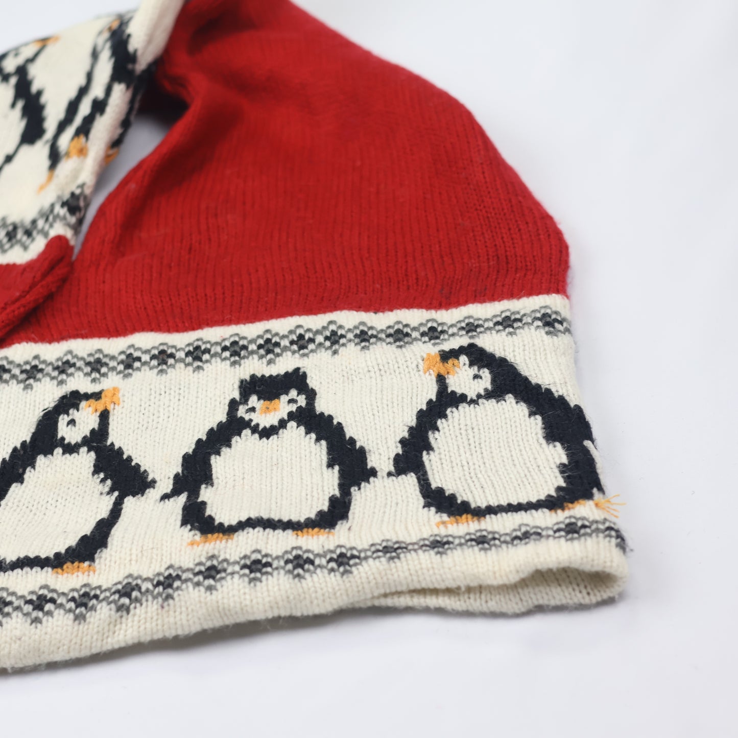Festive Penguin Earflap Hat – Long Elf Style Cap