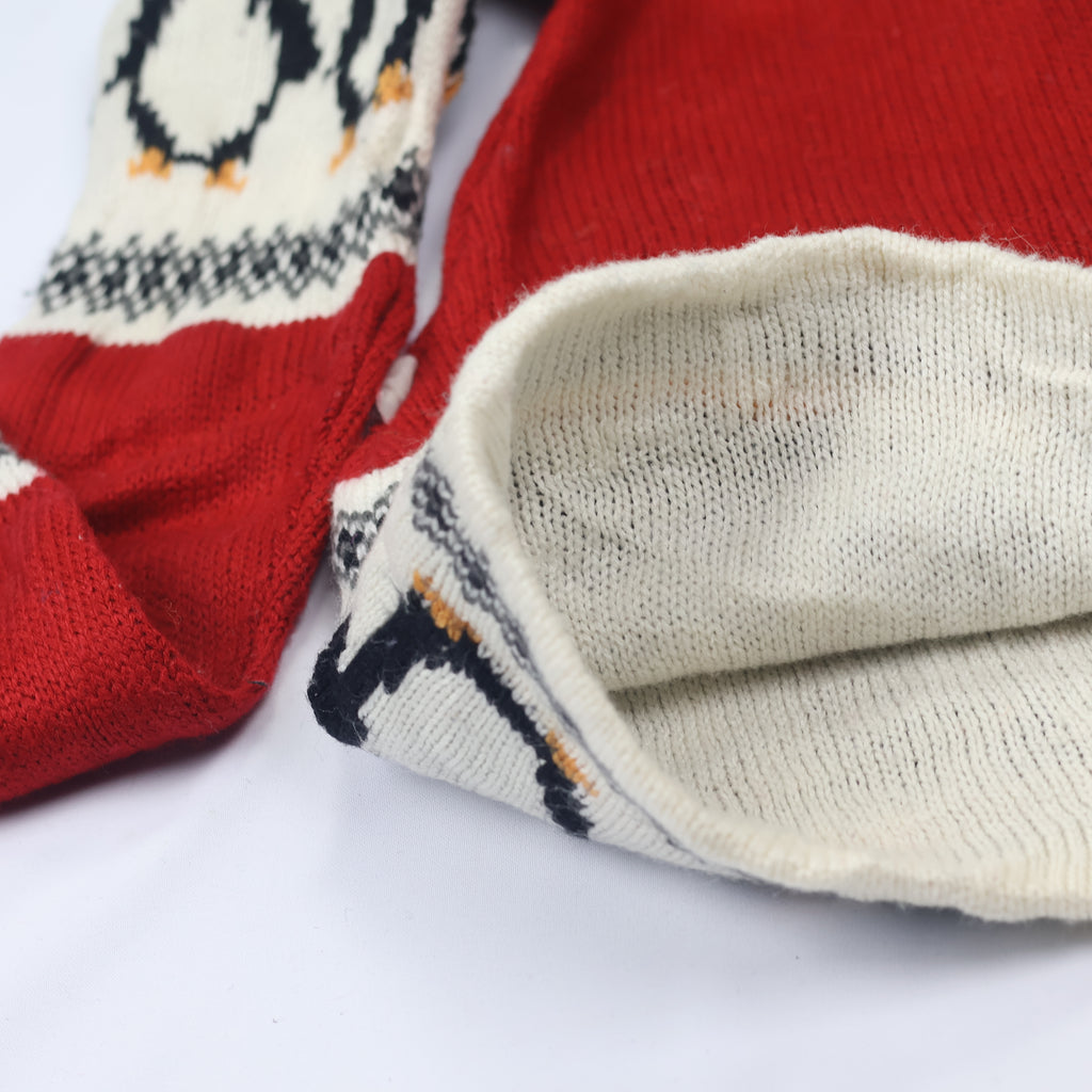Festive Penguin Earflap Hat – Long Elf Style Cap