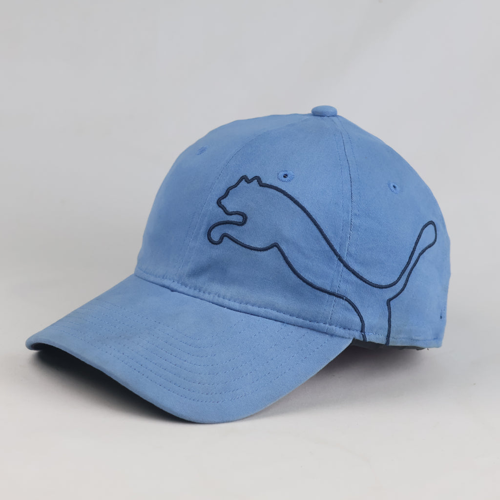 Thrifted Puma Big Cat Outline Light Blue Stretch-Fit Cap (56-57cm) |10676