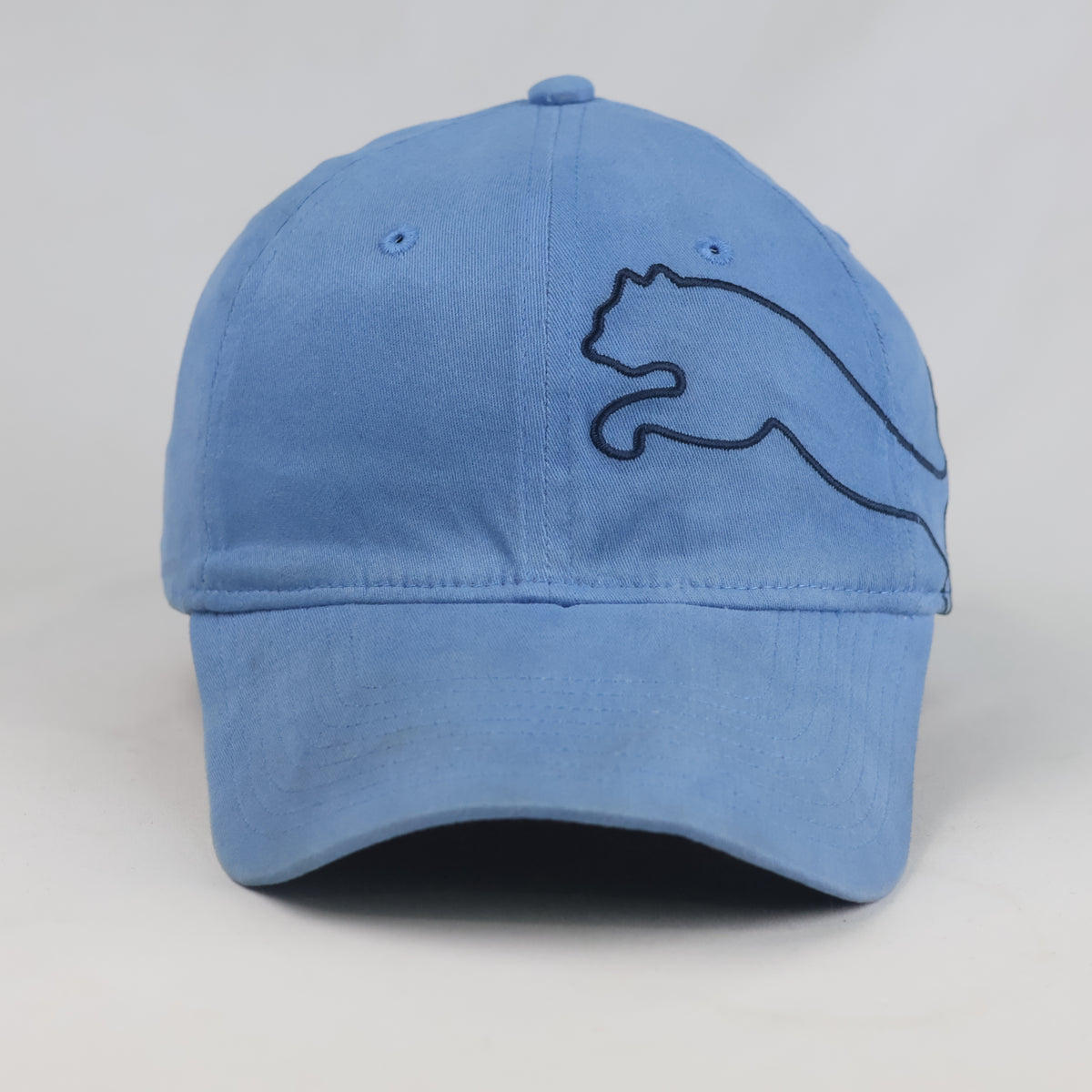 Thrifted Puma Big Cat Outline Light Blue Stretch-Fit Cap (56-57cm) |10676