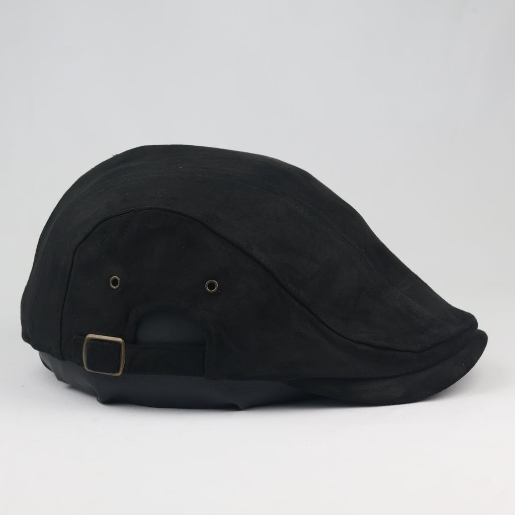 Thrifted MQUM Korea Black Driving Flat Cap - Size 57-59cm