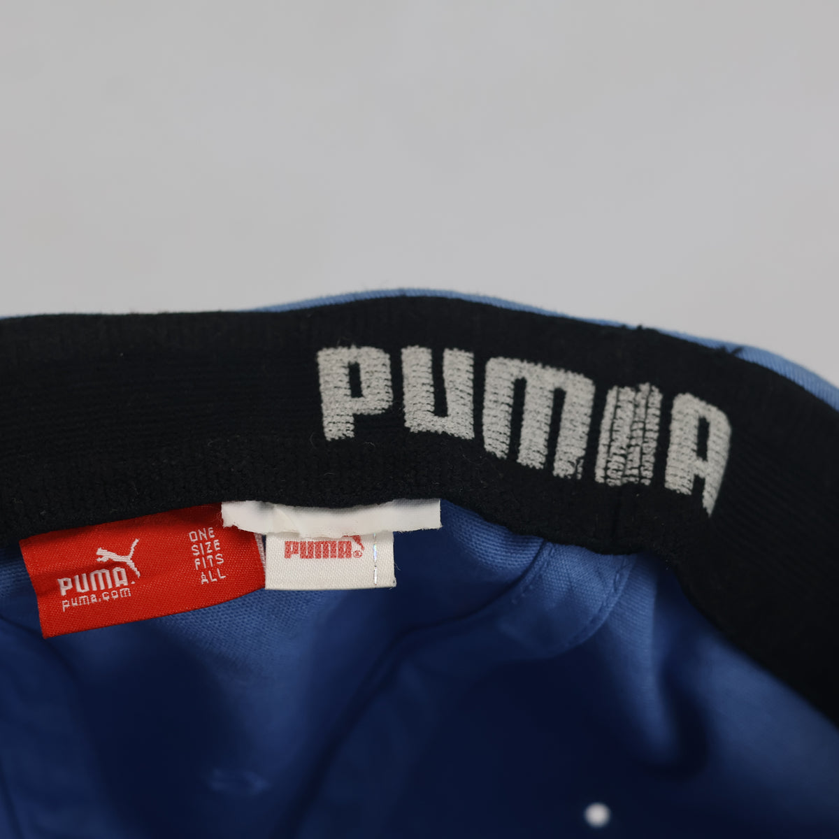 Thrifted Puma Big Cat Outline Light Blue Stretch-Fit Cap (56-57cm) |10676