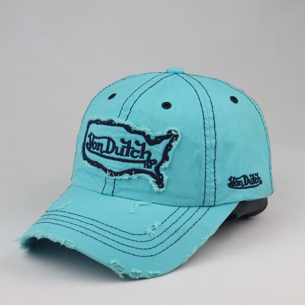 Thrifted Von Dutch Raw Edge Distressed Baseball Cap - Size 56-58cm