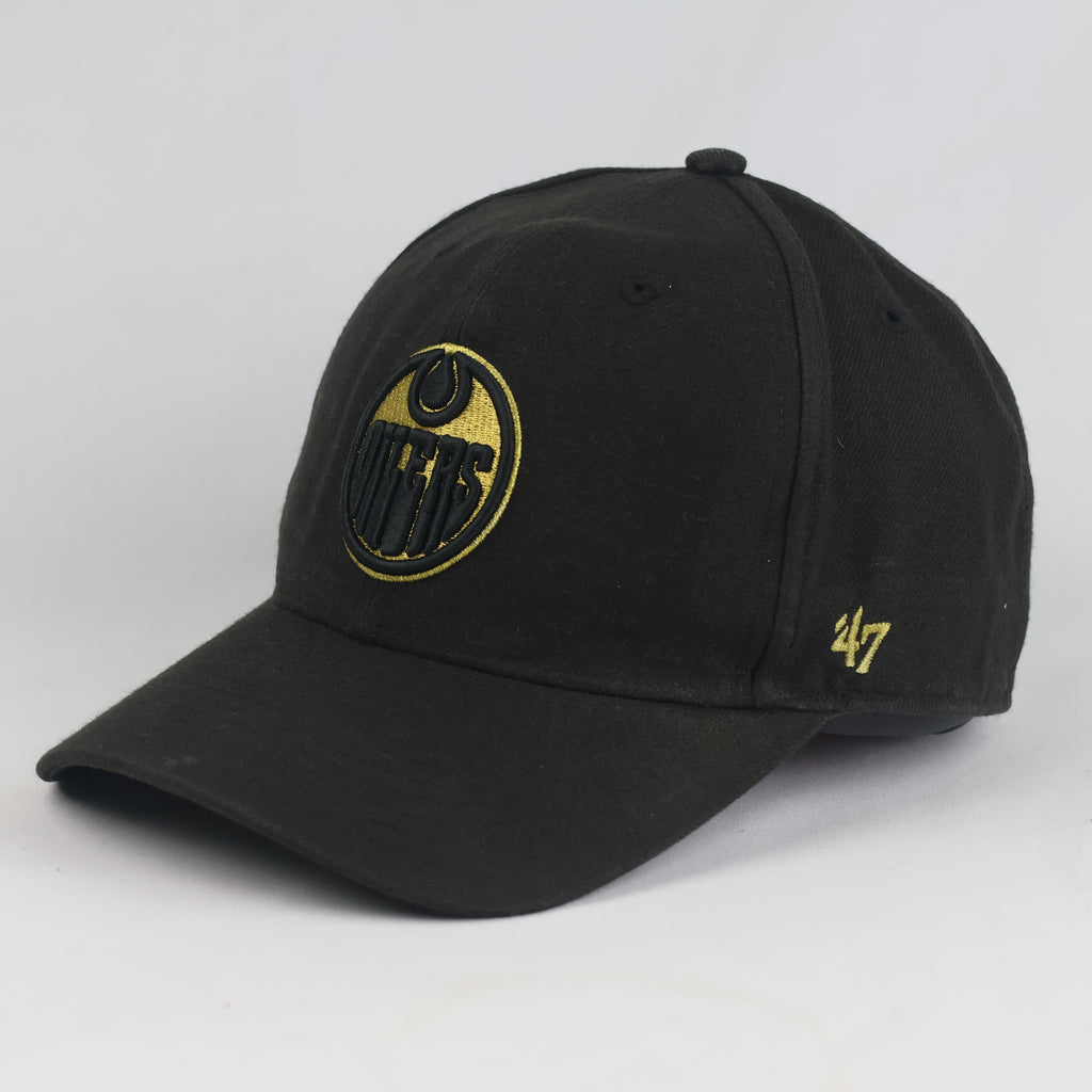 Thrifted '47 Brand Edmonton Oilers NHL Black Snapback Cap (57-59cm) |10677