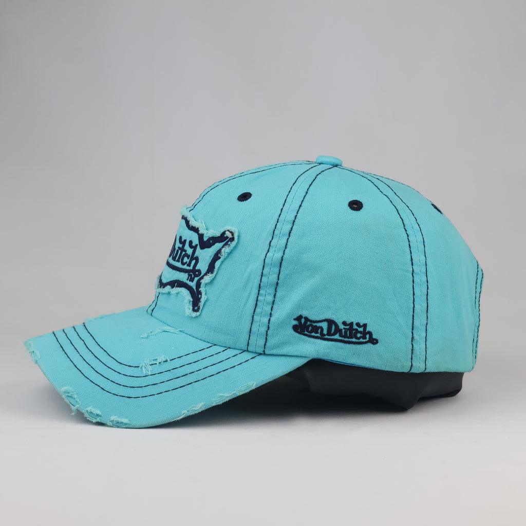 Thrifted Von Dutch Raw Edge Distressed Baseball Cap - Size 56-58cm