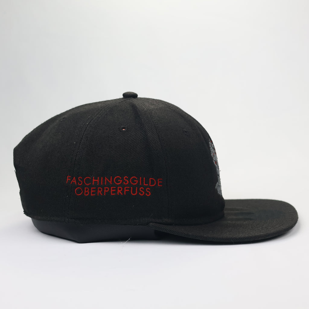 Atlantis Snapback Thrifted Cap | Black Faschingsgilde Oberperfuss Embroidered Hat