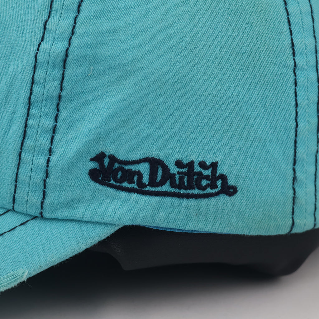 Thrifted Von Dutch Raw Edge Distressed Baseball Cap - Size 56-58cm