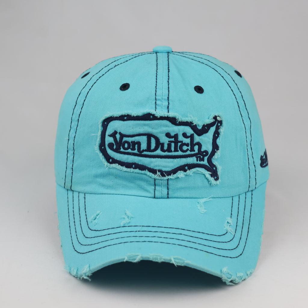 Thrifted Von Dutch Raw Edge Distressed Baseball Cap - Size 56-58cm