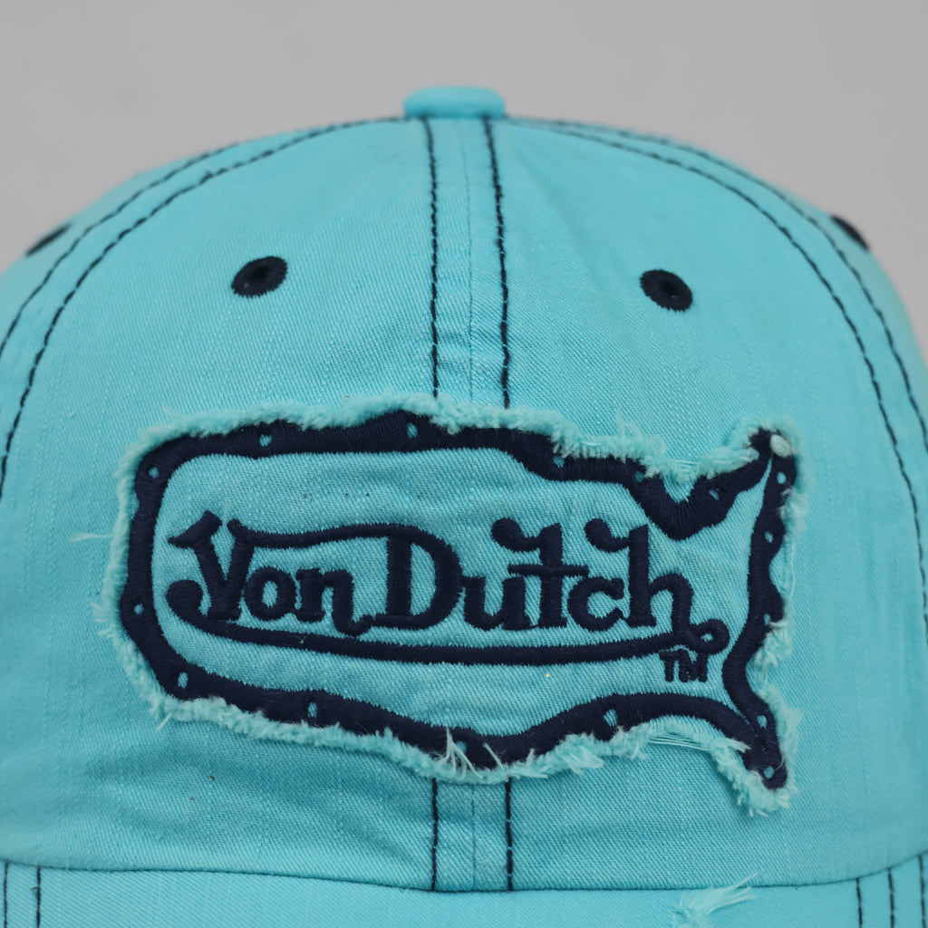 Thrifted Von Dutch Raw Edge Distressed Baseball Cap - Size 56-58cm
