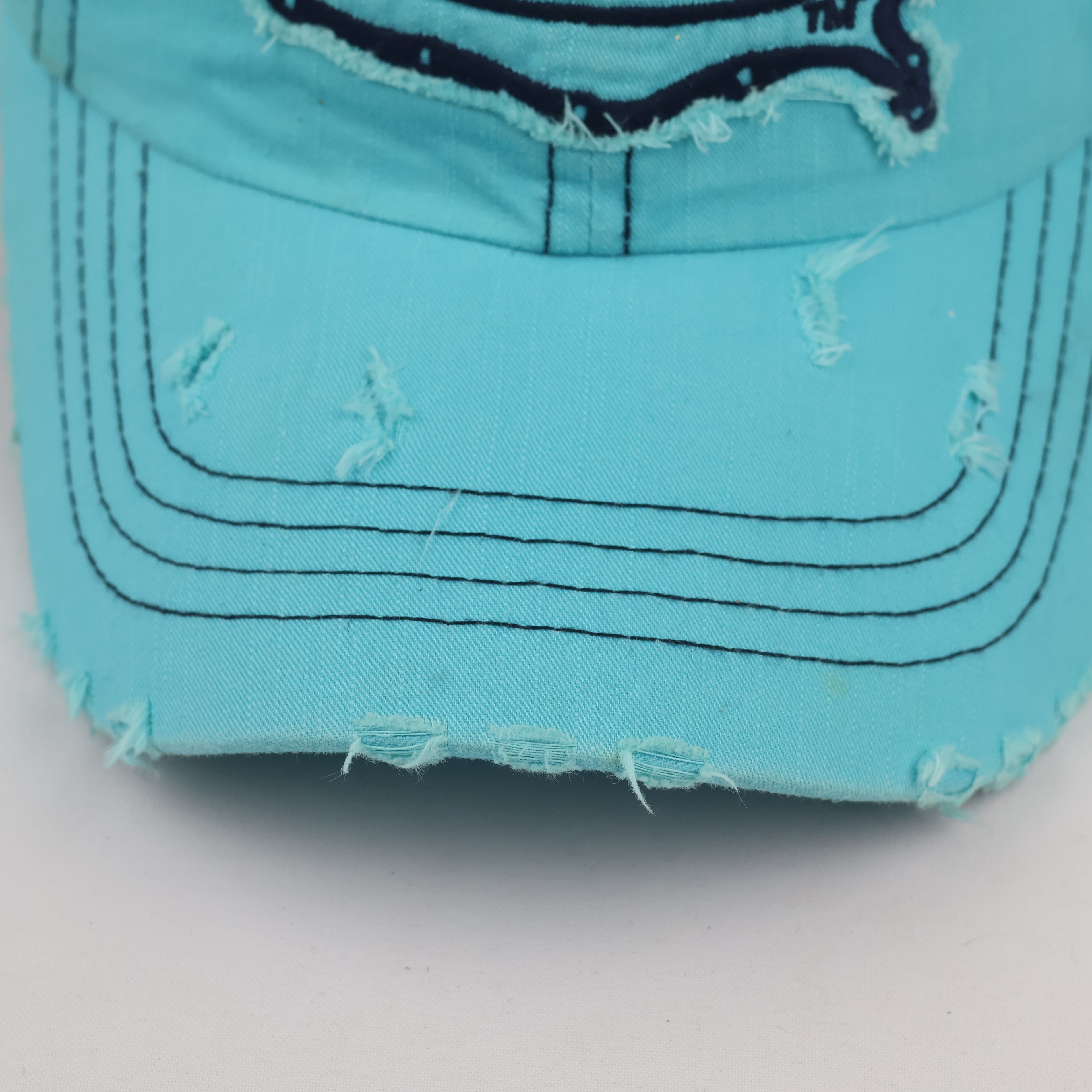 Thrifted Von Dutch Raw Edge Distressed Baseball Cap - Size 56-58cm