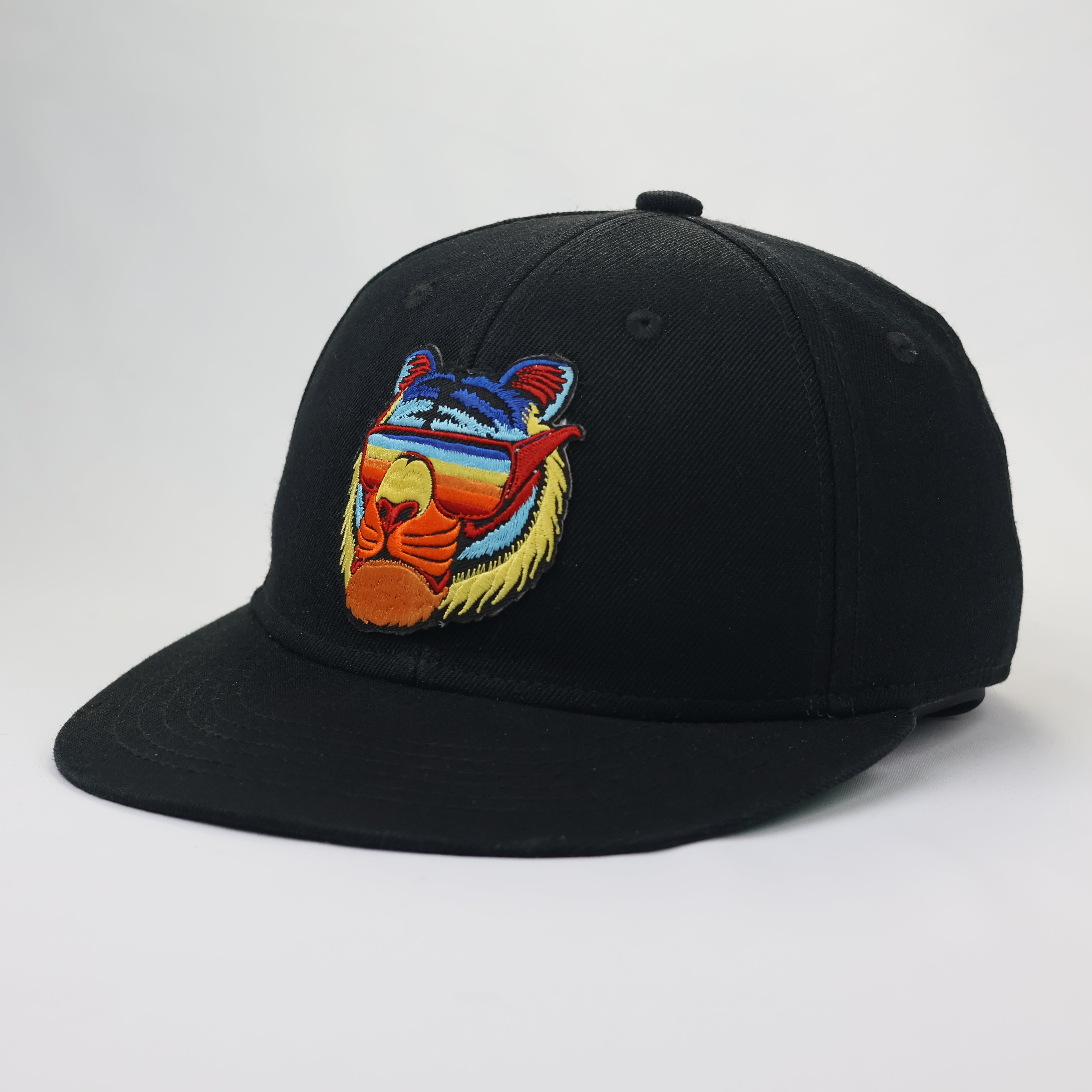 FilgoMedal Tiger with Sunglasses Thrifted Snapback - Black & Green Underbrim