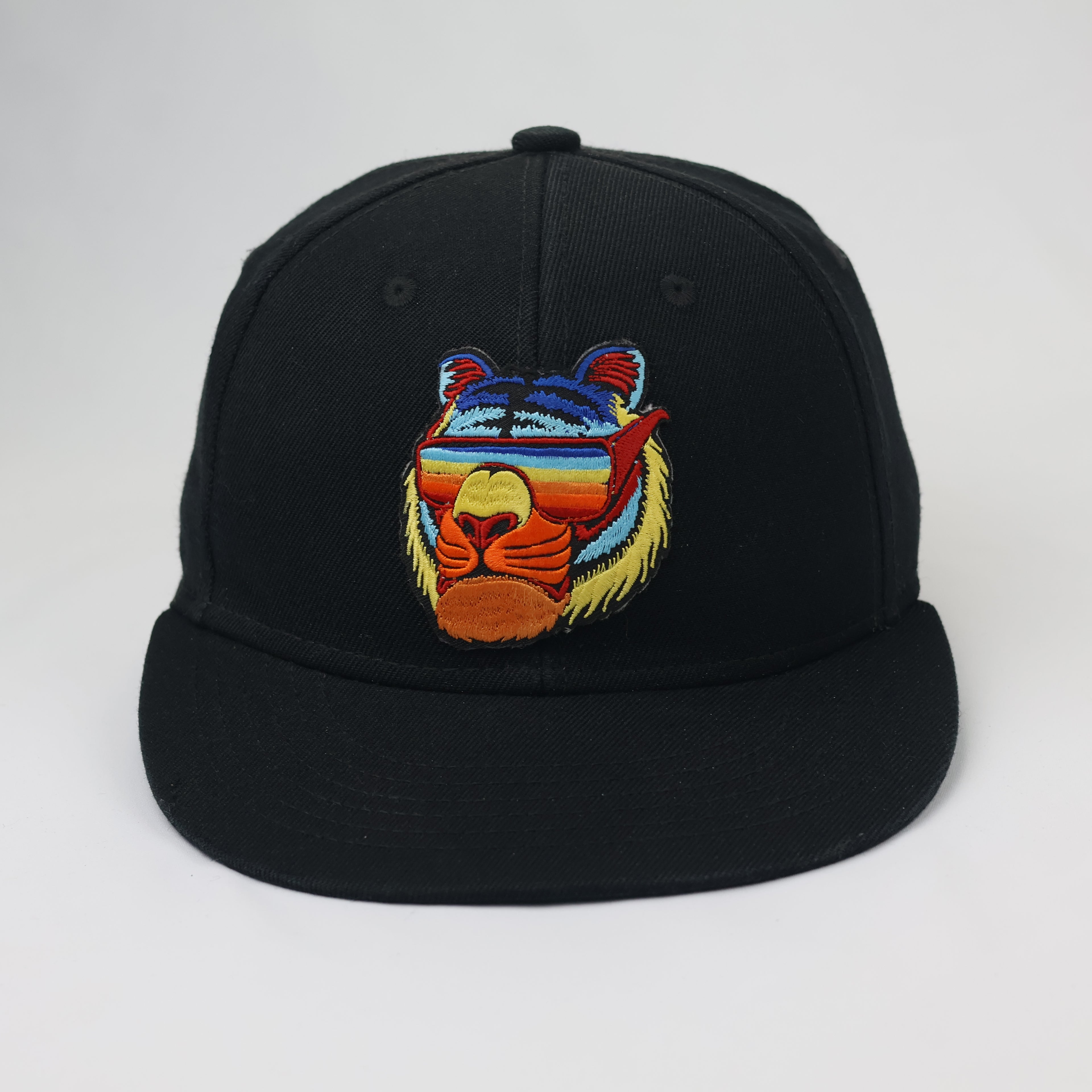 FilgoMedal Tiger with Sunglasses Thrifted Snapback - Black & Green Underbrim