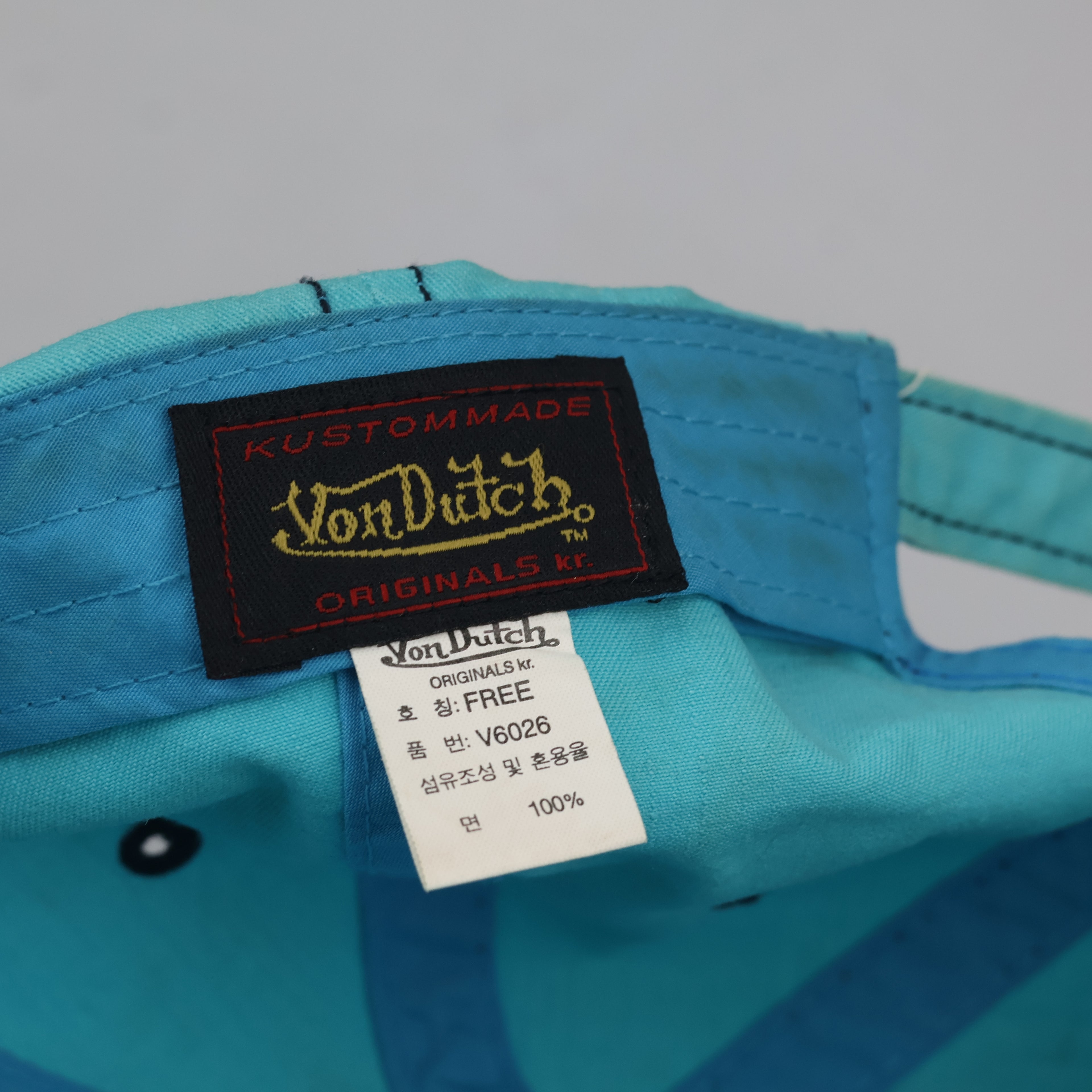 Thrifted Von Dutch Raw Edge Distressed Baseball Cap - Size 56-58cm
