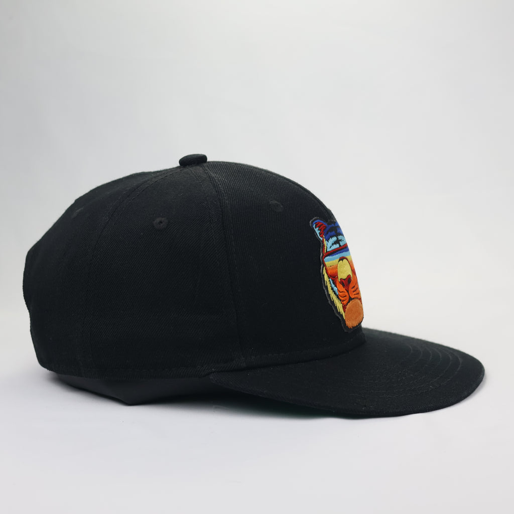 FilgoMedal Tiger with Sunglasses Thrifted Snapback - Black & Green Underbrim