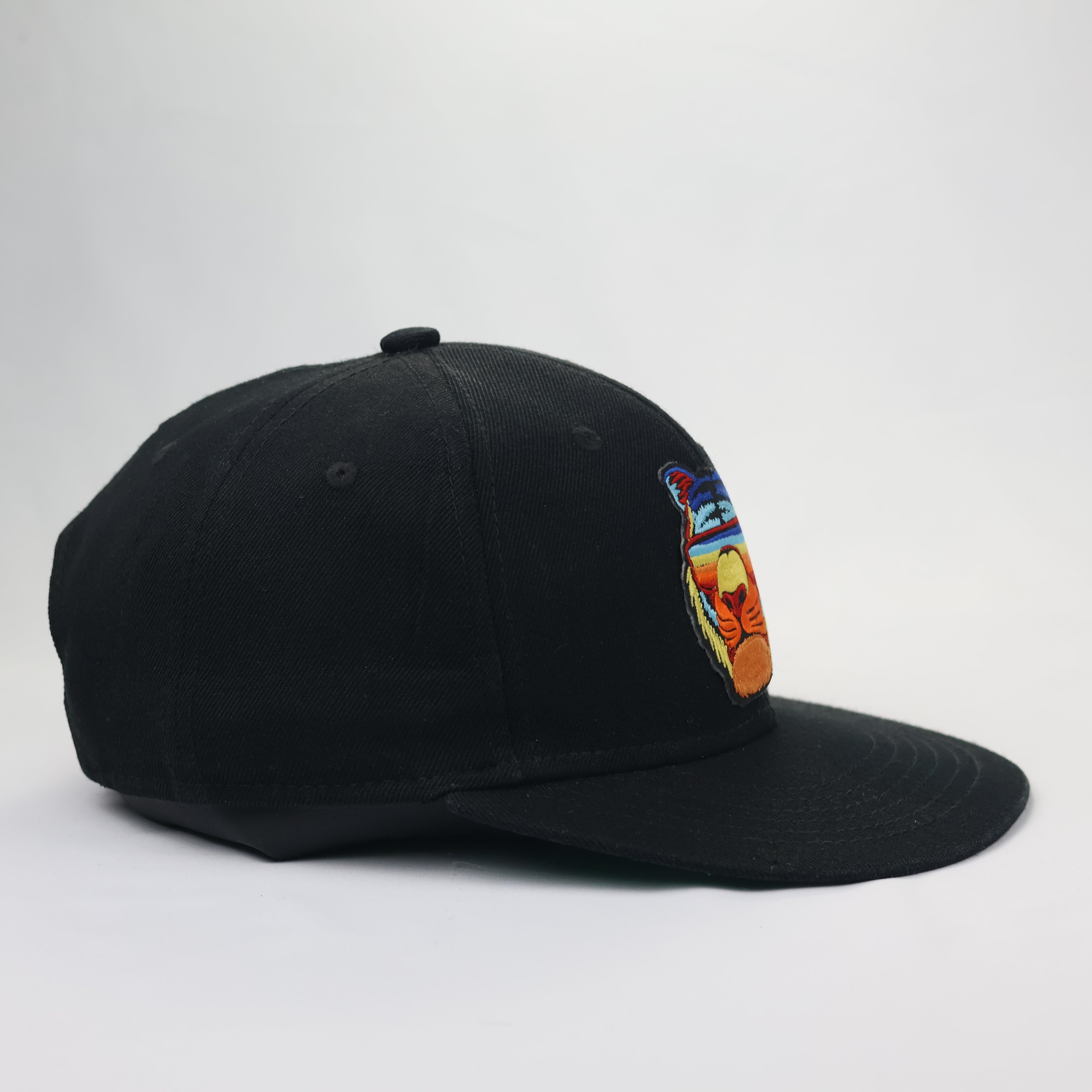FilgoMedal Tiger with Sunglasses Thrifted Snapback - Black & Green Underbrim