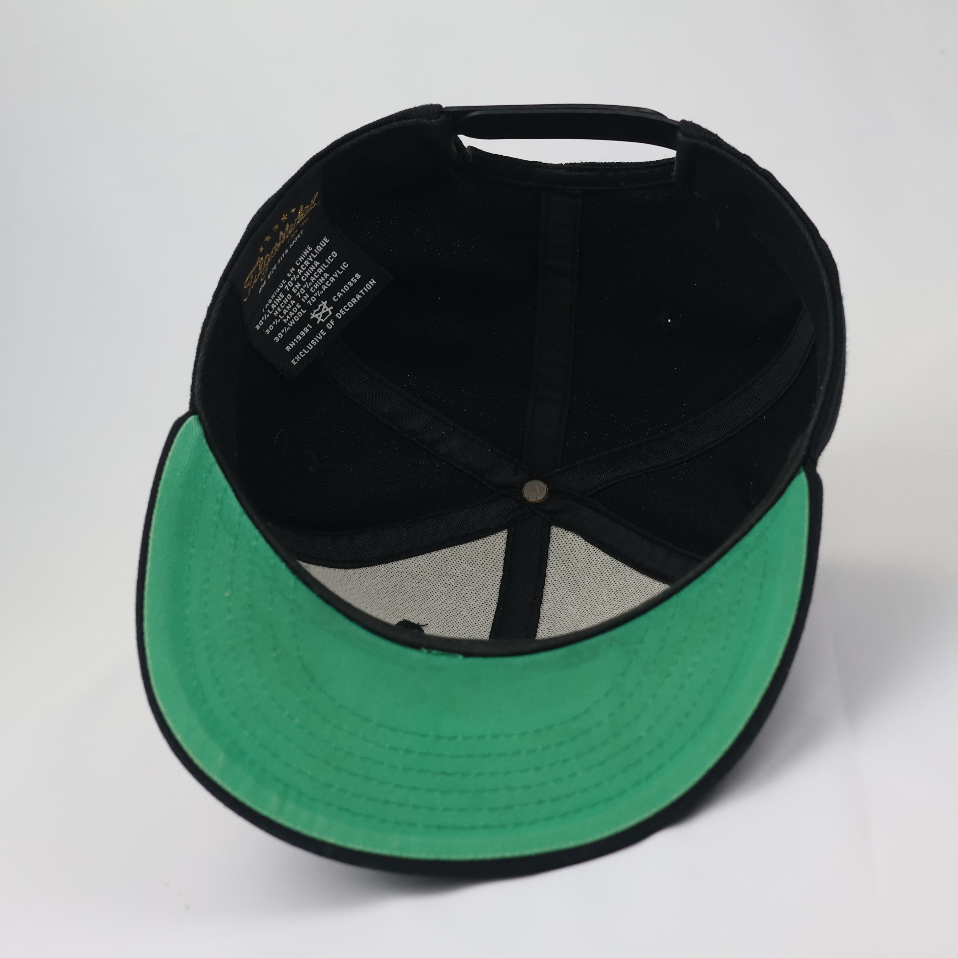 FilgoMedal Tiger with Sunglasses Thrifted Snapback - Black & Green Underbrim