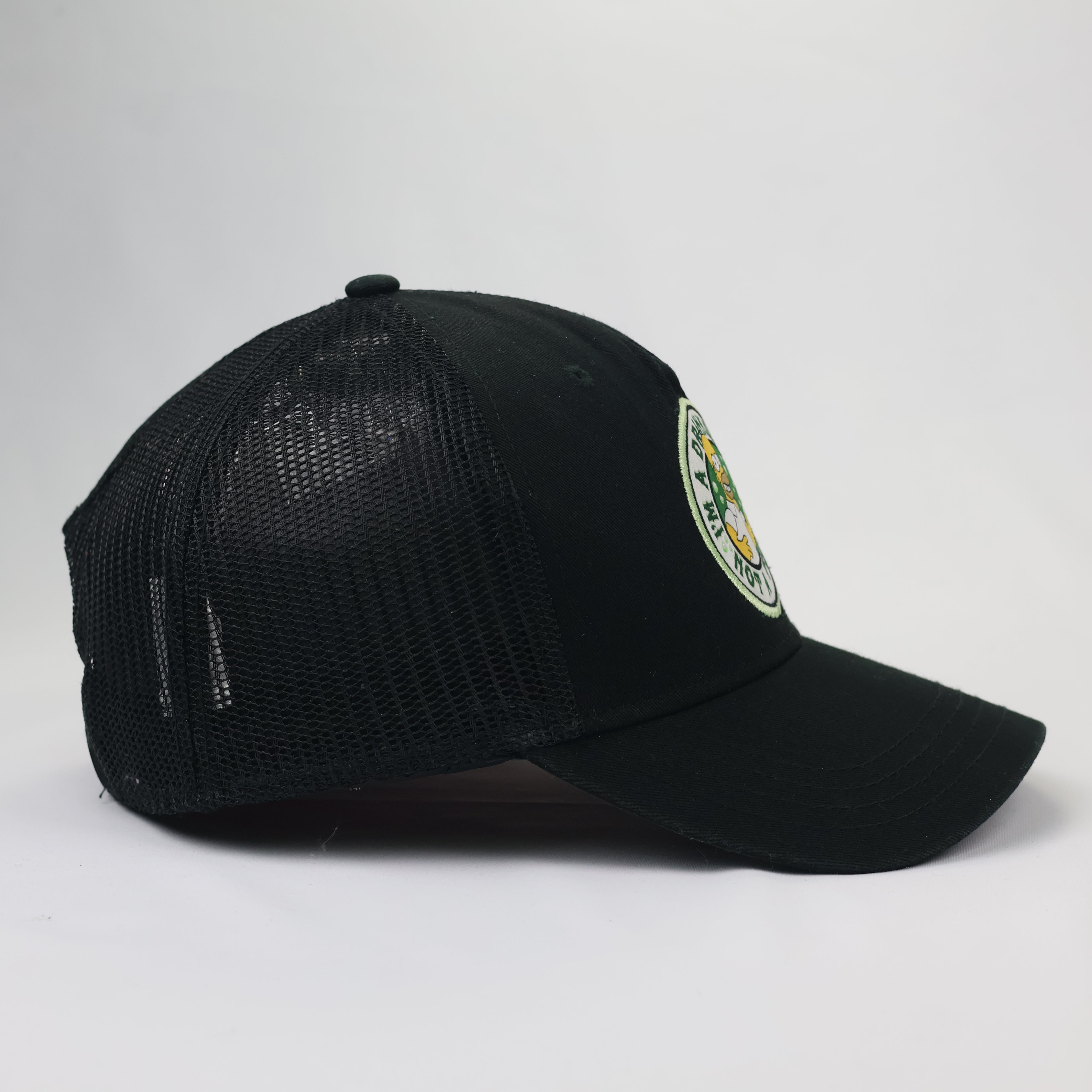 The Simpsons Homer Drinker Thrifted Trucker Hat - Black Mesh Back Cap