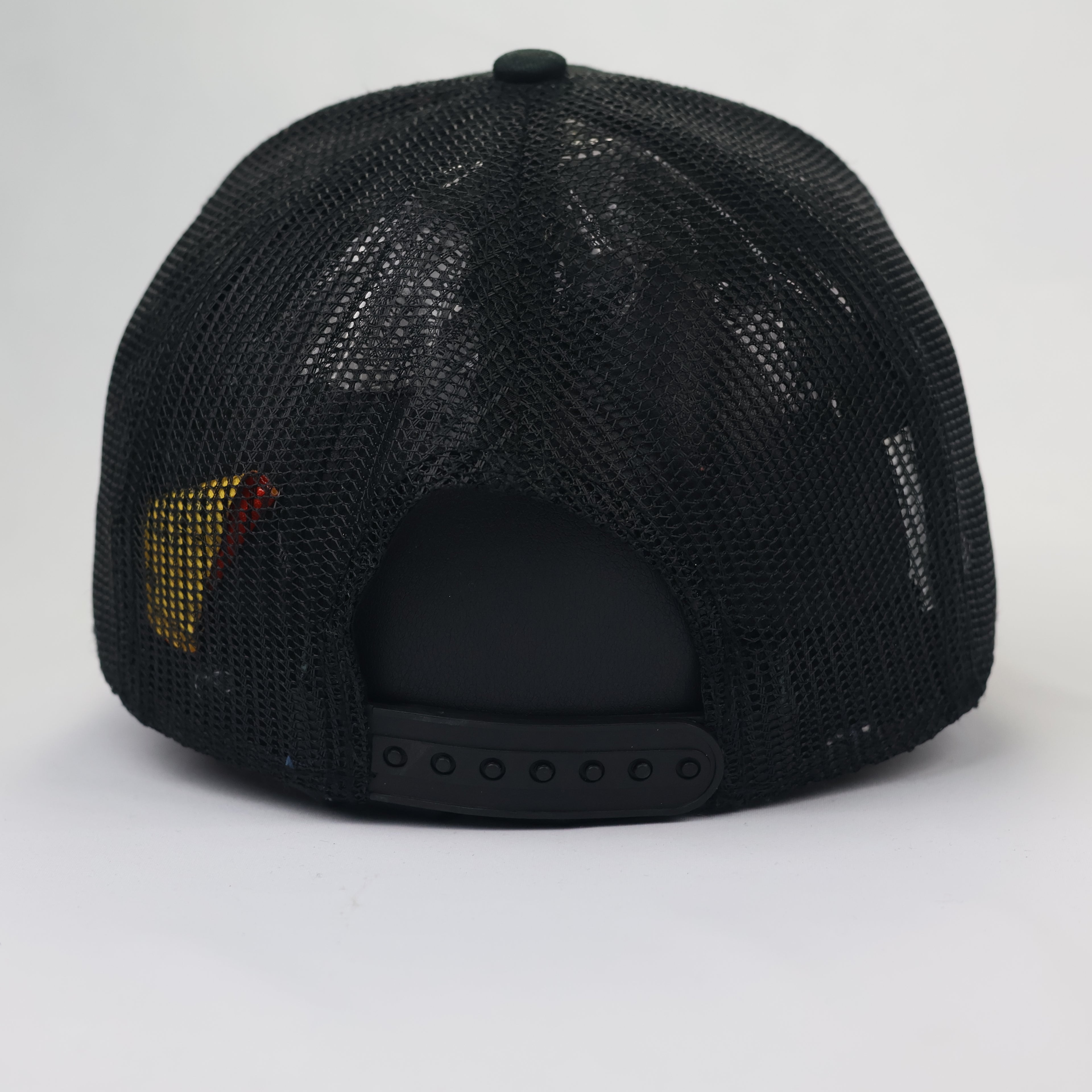 The Simpsons Homer Drinker Thrifted Trucker Hat - Black Mesh Back Cap