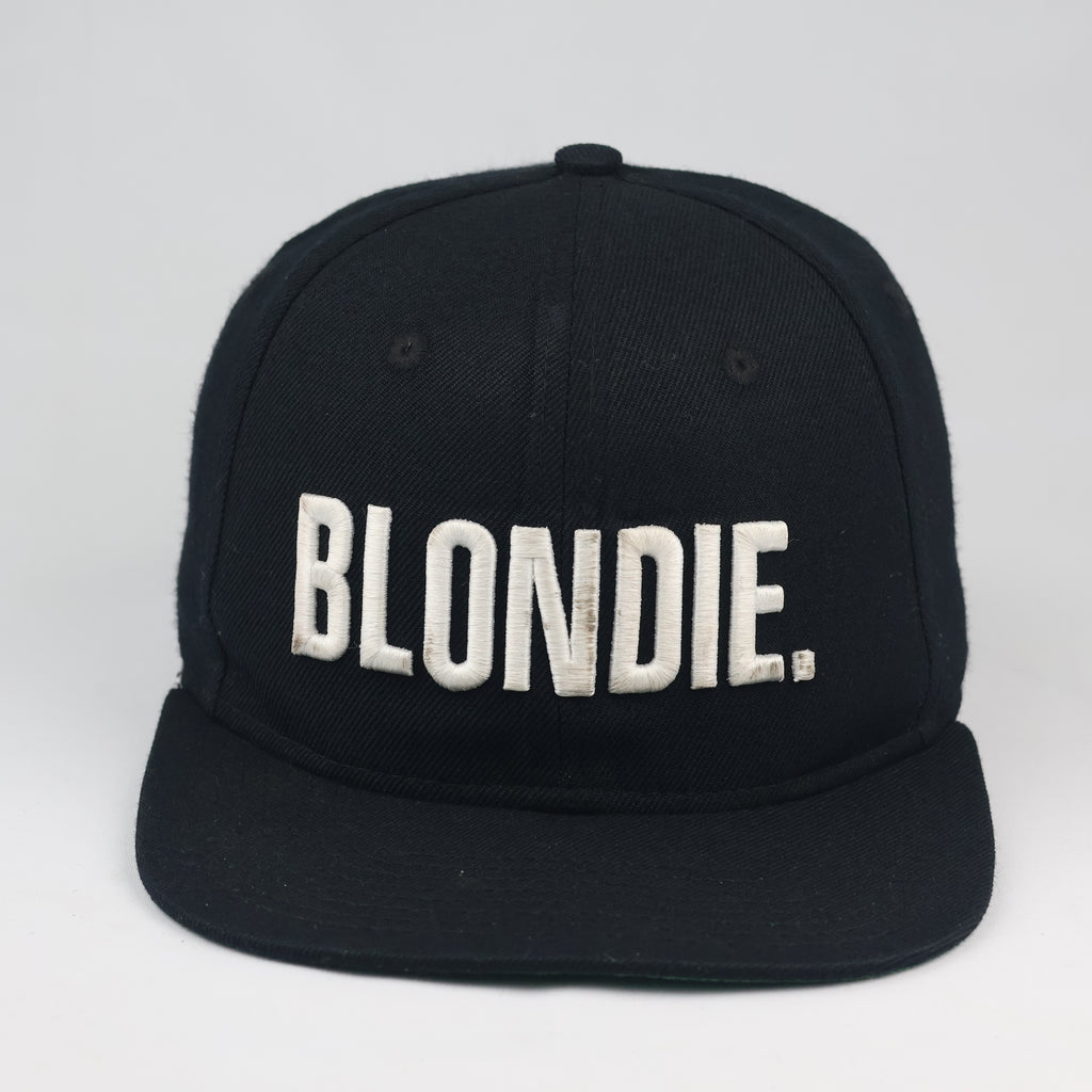 Thrifted Blondie Rock Band Black Flat Brim Cap - Size 56-58cm
