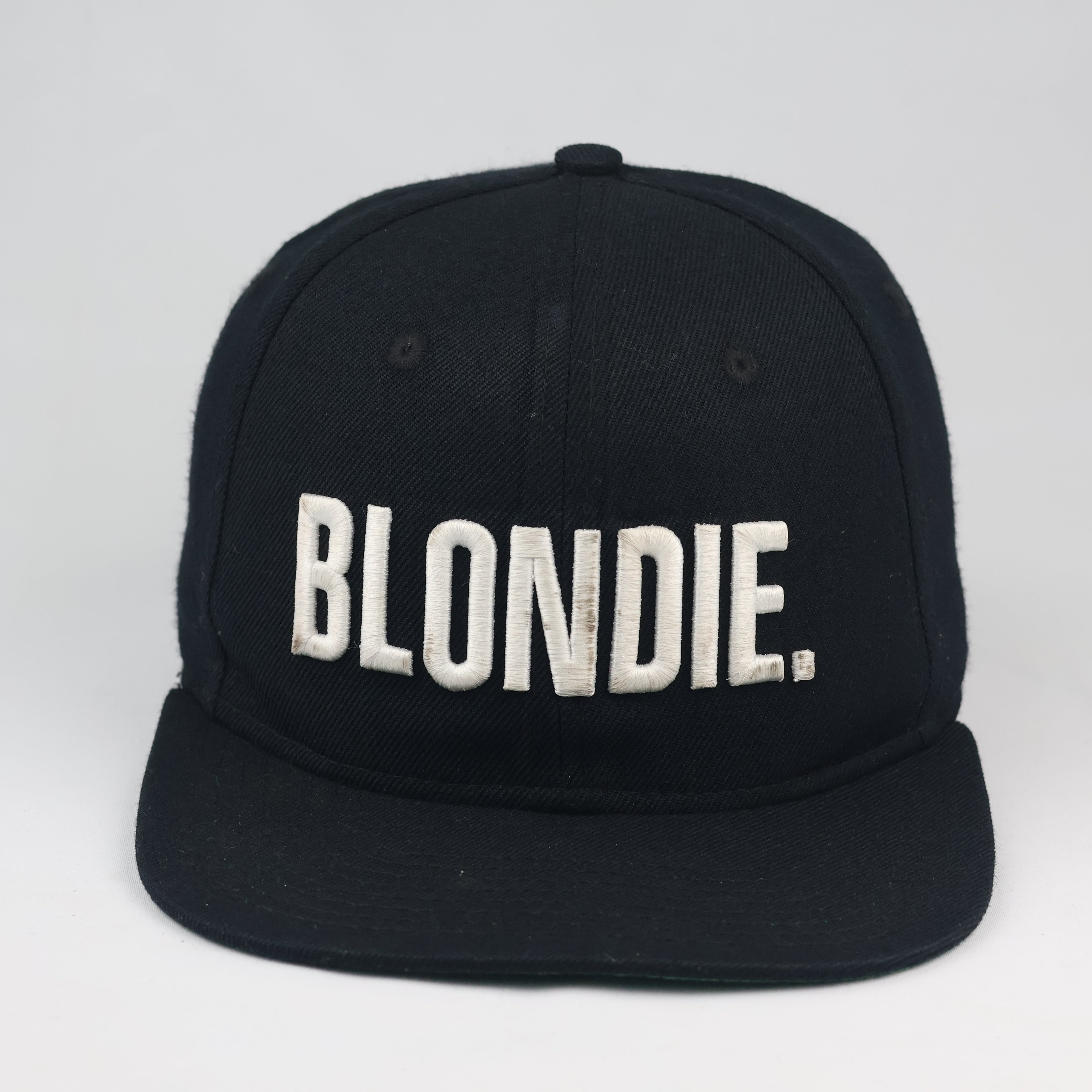 Thrifted Blondie Rock Band Black Flat Brim Cap - Size 56-58cm
