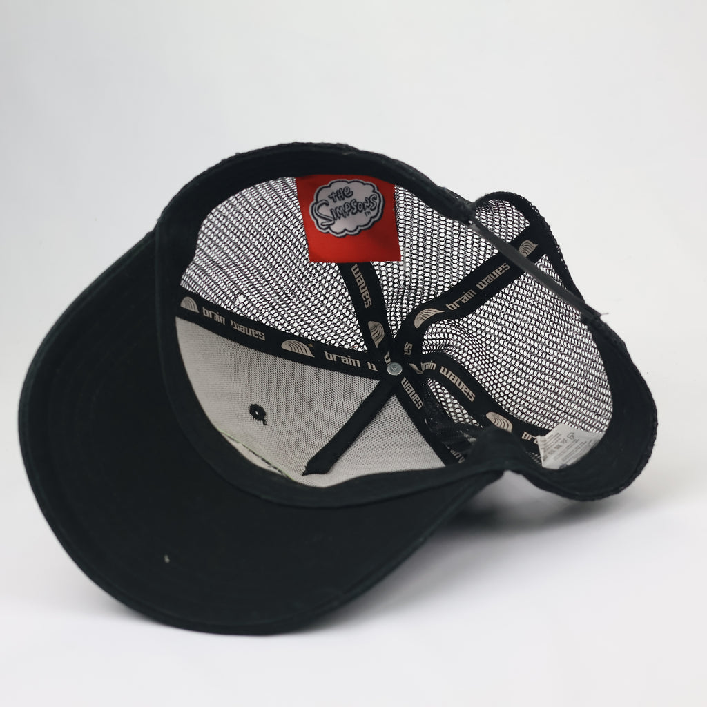 The Simpsons Homer Drinker Thrifted Trucker Hat - Black Mesh Back Cap