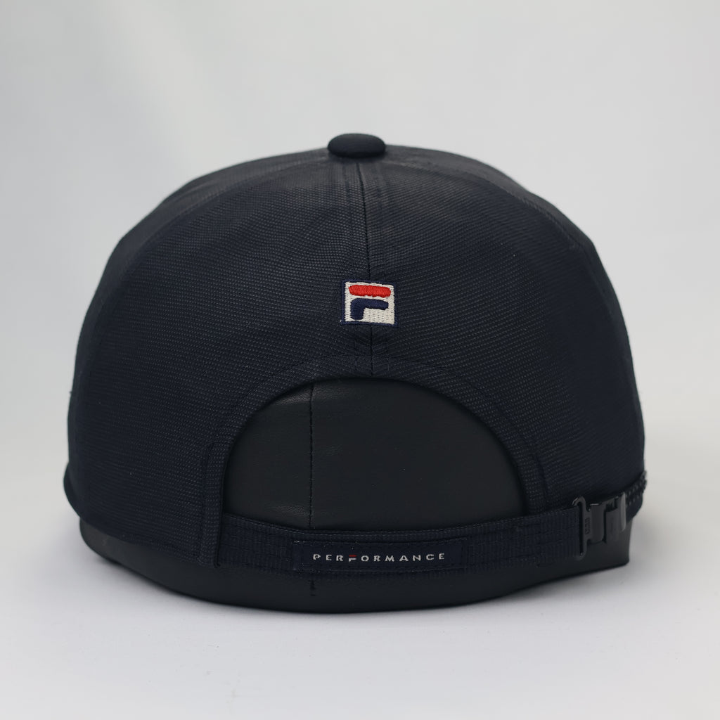 FILA Performance Embroidered Thrifted Sports Cap - Navy Blue & Cream