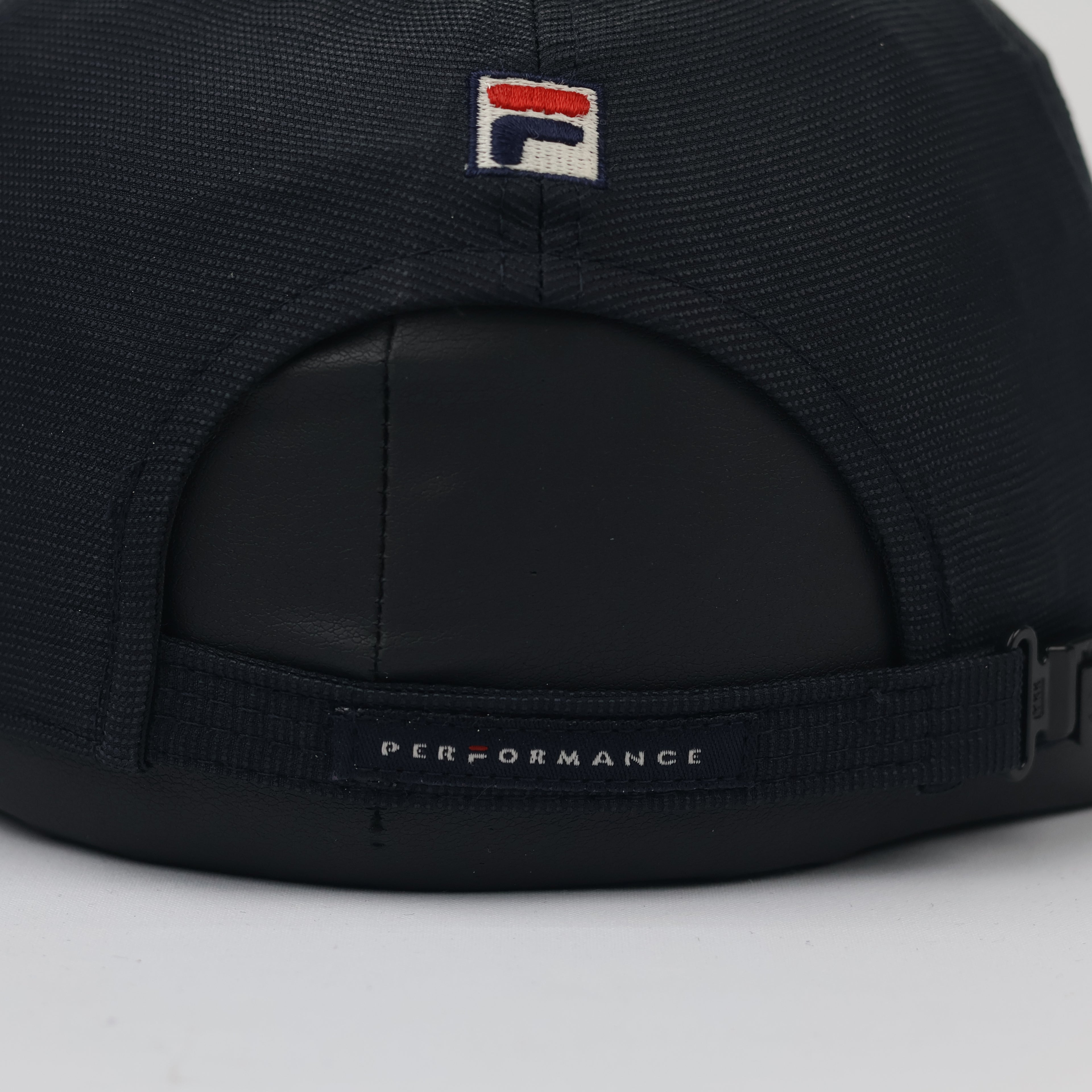 FILA Performance Embroidered Thrifted Sports Cap - Navy Blue & Cream