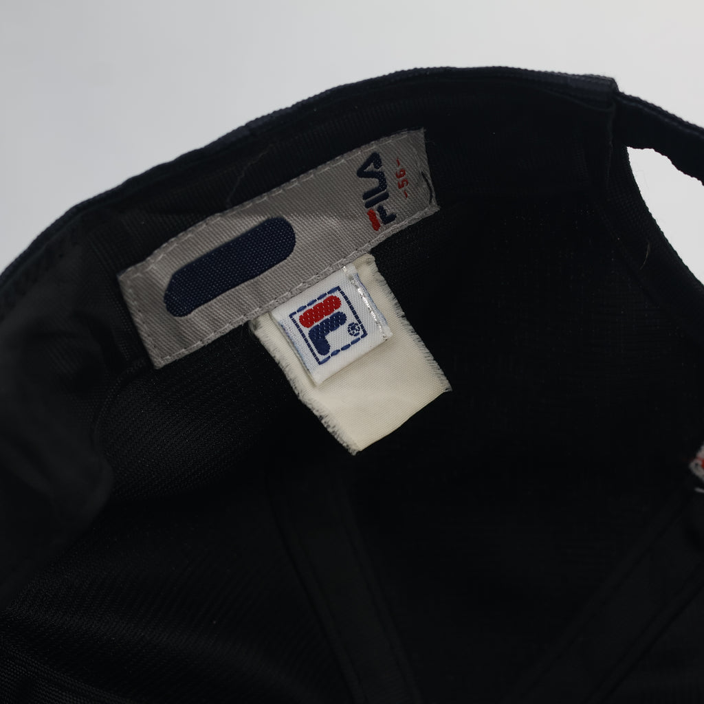 FILA Performance Embroidered Thrifted Sports Cap - Navy Blue & Cream