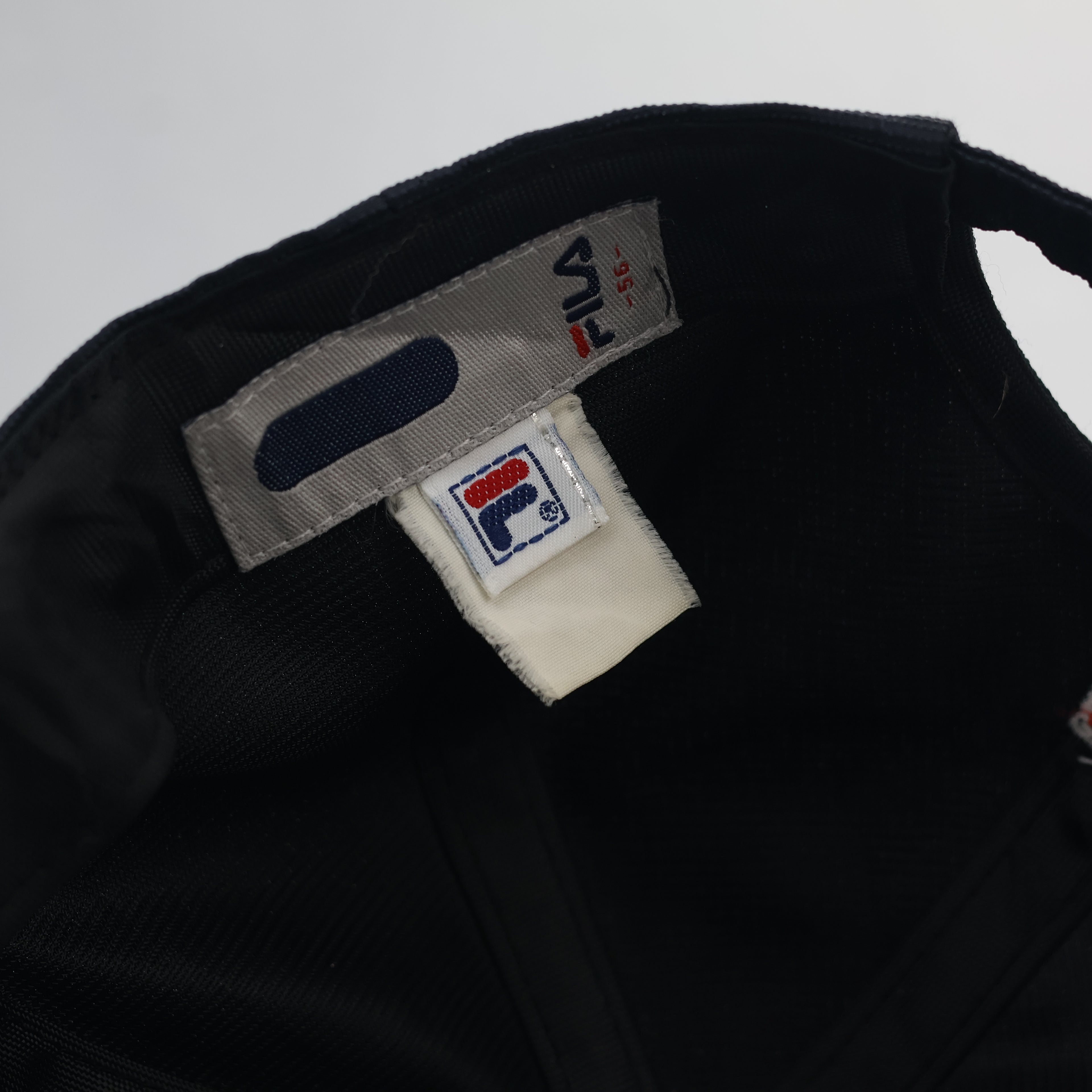 FILA Performance Embroidered Thrifted Sports Cap - Navy Blue & Cream