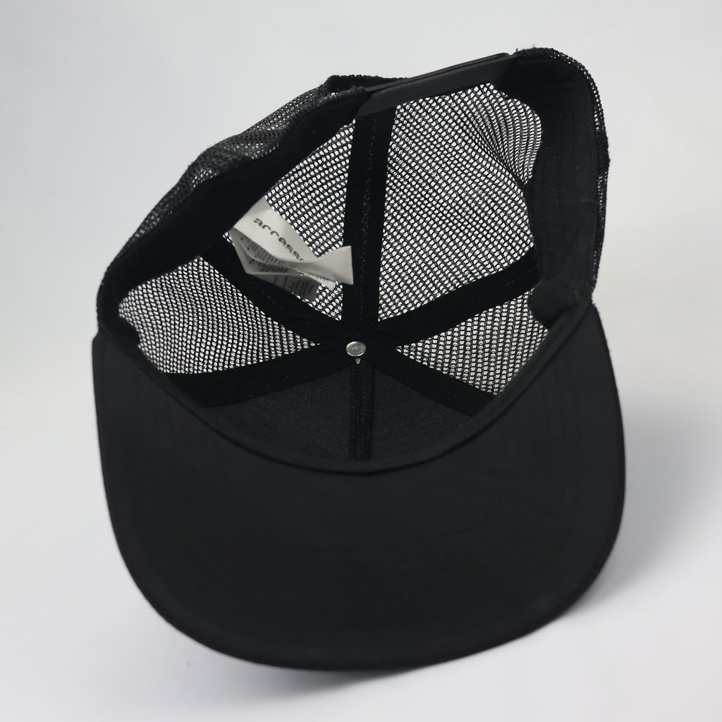New York City Tropical Palm Graphic Thrifted Cap | Black Mesh Back Hat