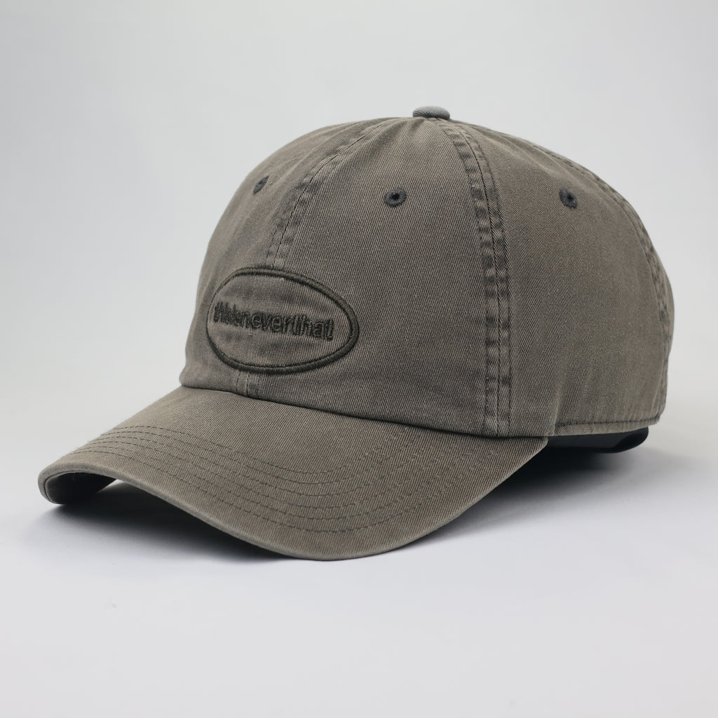 thisisneverthat® Oval Logo Washed Cotton Thrifted Cap - Olive Grey