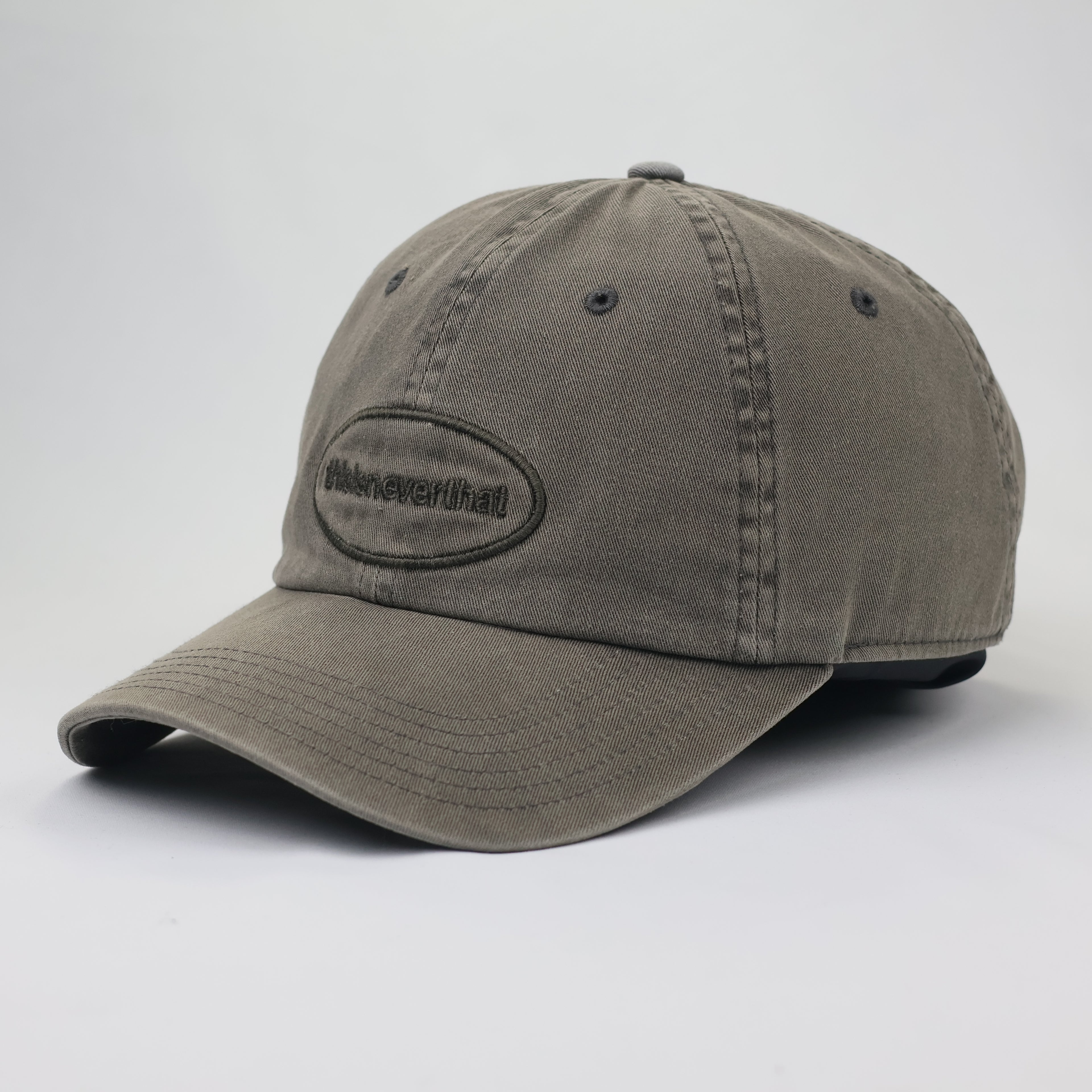 thisisneverthat® Oval Logo Washed Cotton Thrifted Cap - Olive Grey