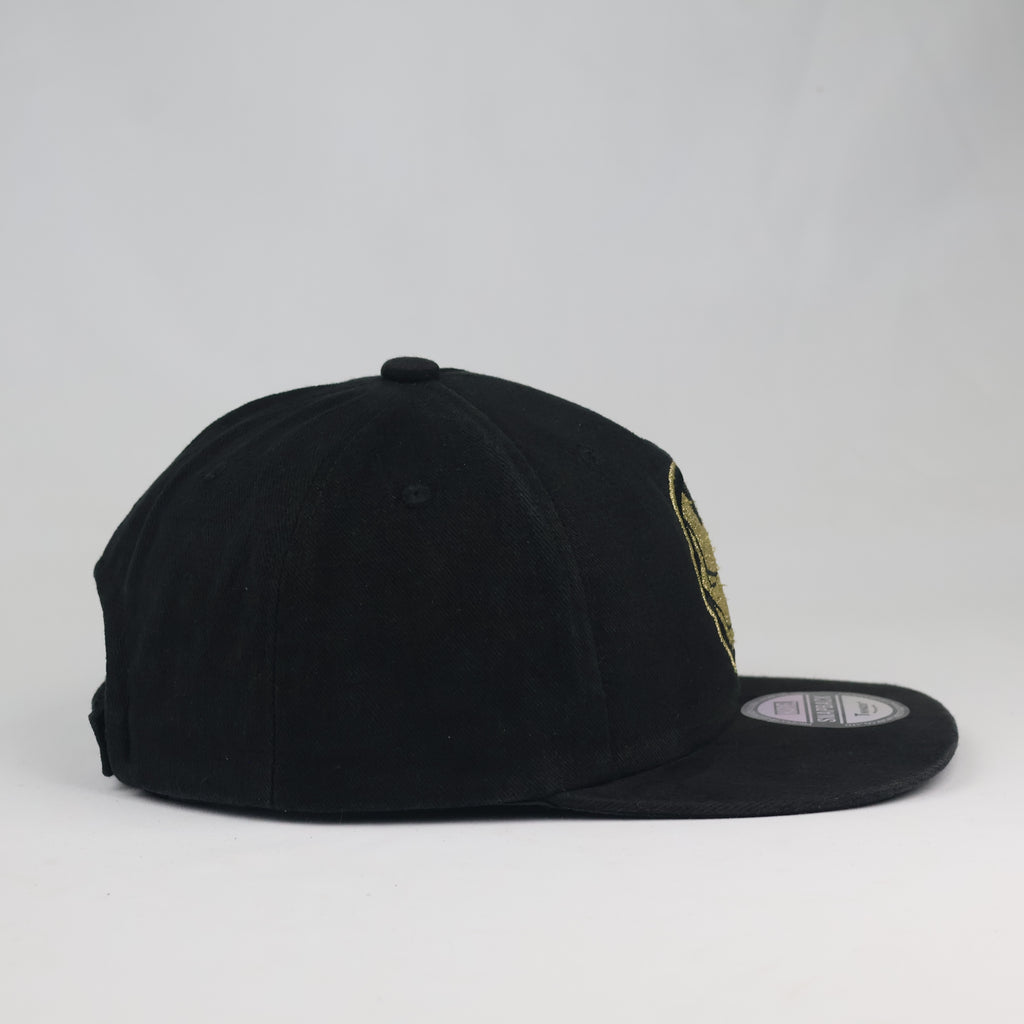 Marvel Iron Man Twinkids+ Snapback Cap - Thrifted Black Gold Flat Brim Hat