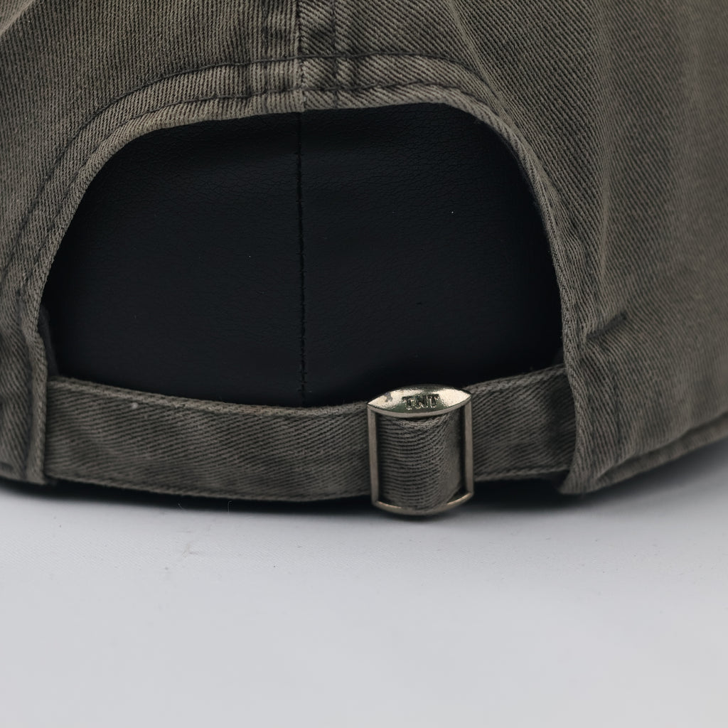 thisisneverthat® Oval Logo Washed Cotton Thrifted Cap - Olive Grey