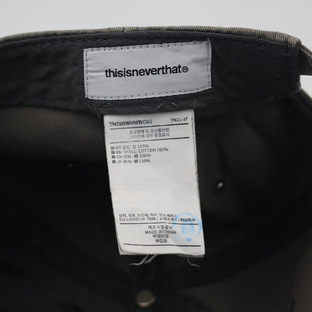 thisisneverthat® Oval Logo Washed Cotton Thrifted Cap - Olive Grey