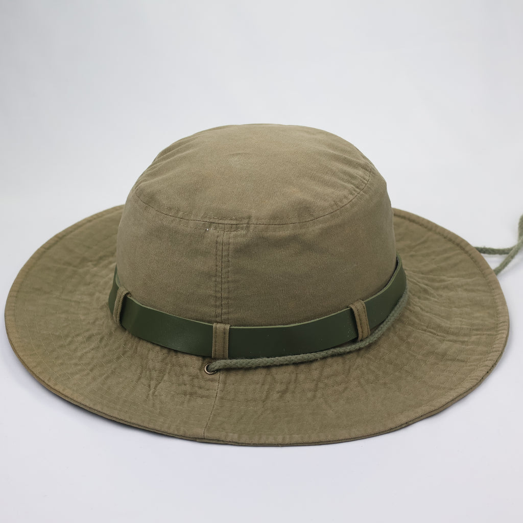 Renoma Paris Classic Wide Brim Fedora Thrifted Hat - Beige & Brown Ribbon