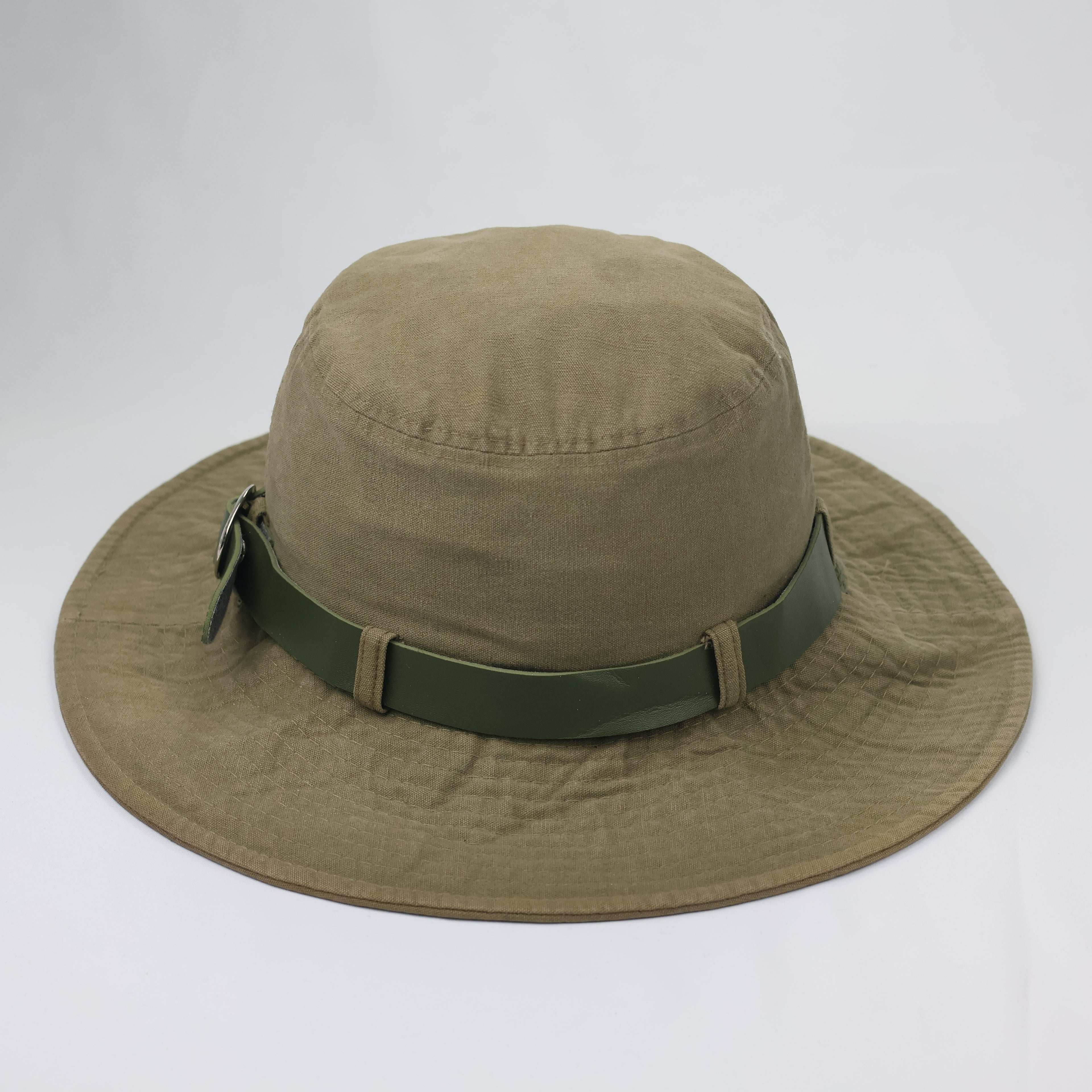 Renoma Paris Classic Wide Brim Fedora Thrifted Hat - Beige & Brown Ribbon