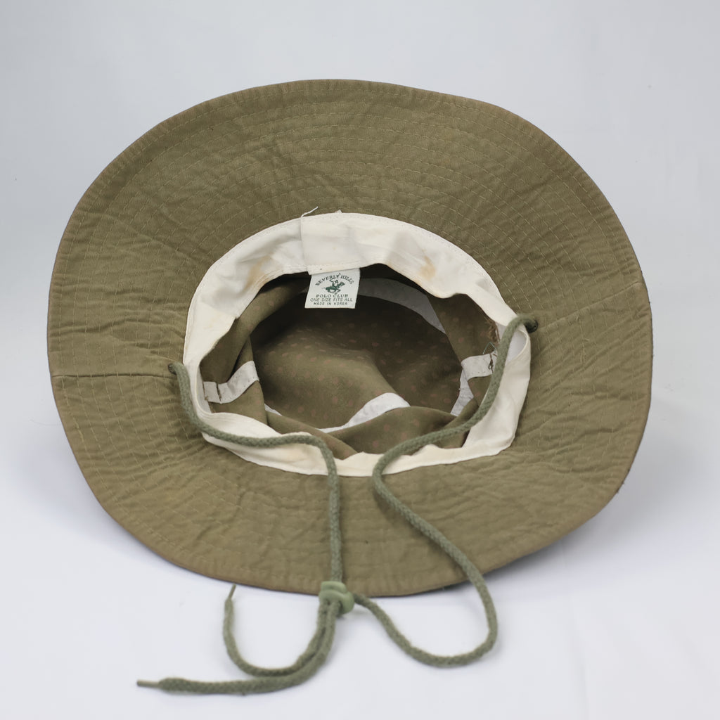 Renoma Paris Classic Wide Brim Fedora Thrifted Hat - Beige & Brown Ribbon