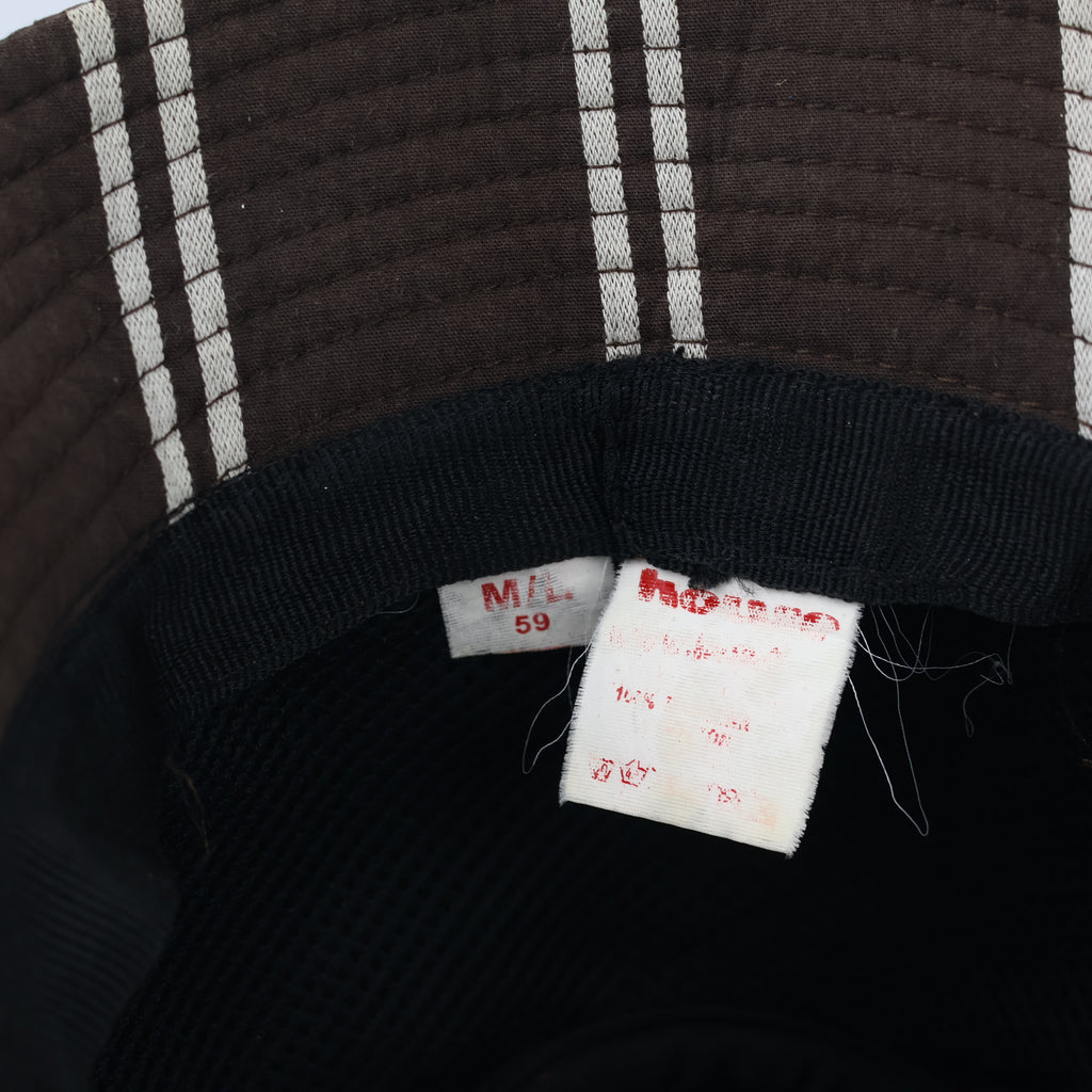 Vintage Liberation Striped Thrifted Bucket Hat | Brown & Beige Utility Sun Hat