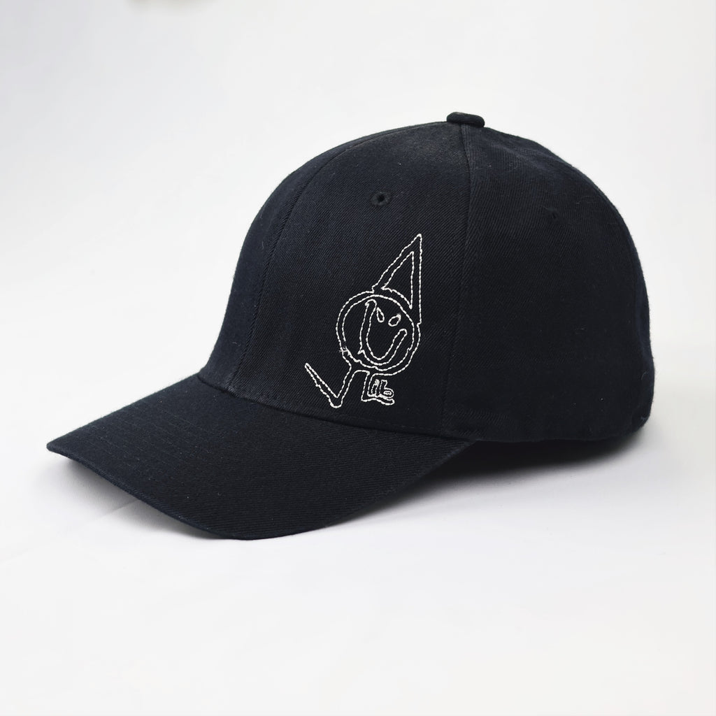Vintage Lib Tech Graphic Art Thrifted Baseball Hat - Black Flexfit