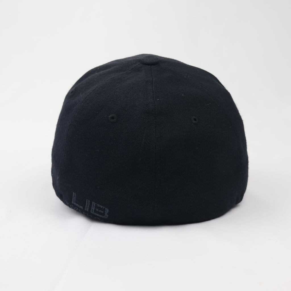 Vintage Lib Tech Graphic Art Thrifted Baseball Hat - Black Flexfit