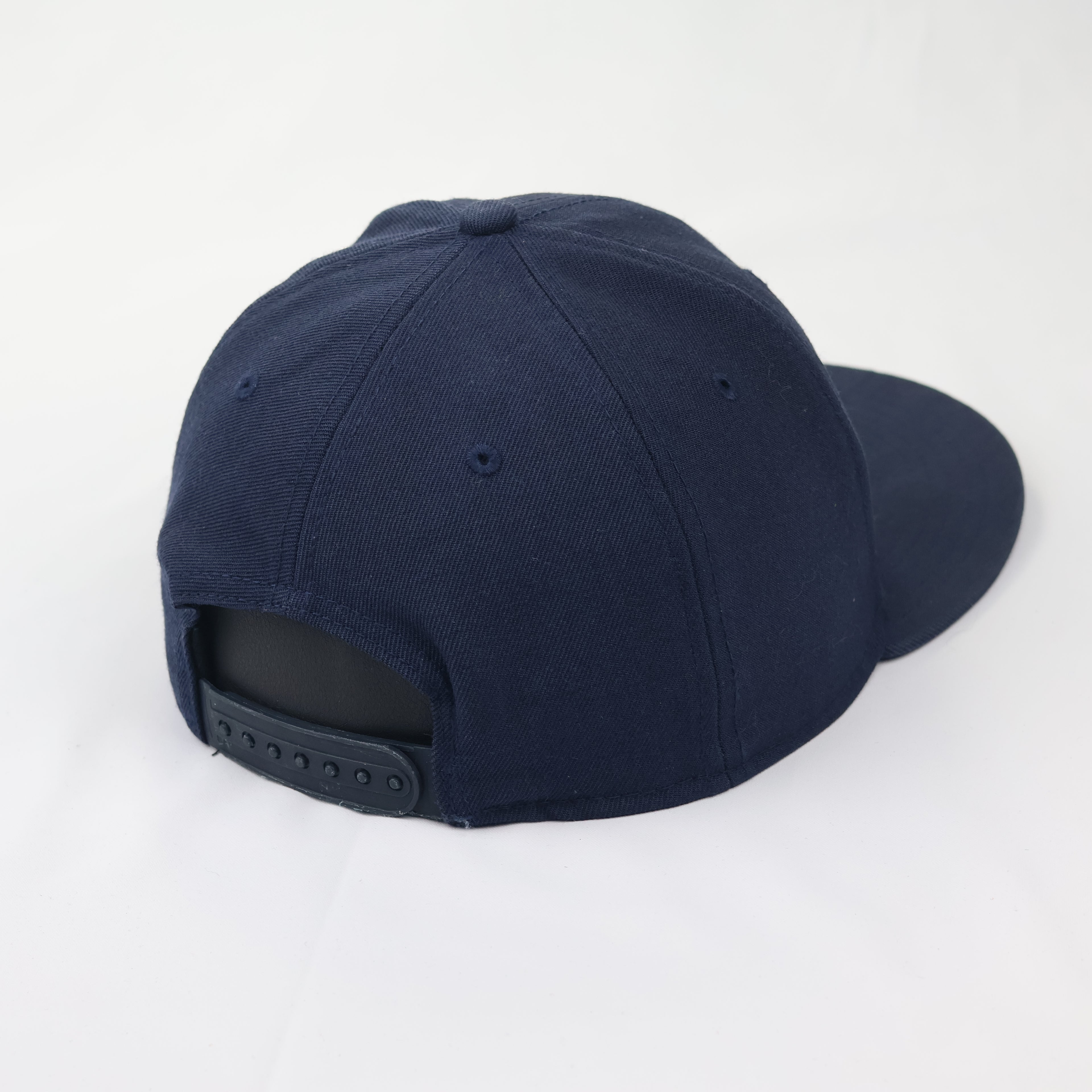 Vintage Nike True Wool Blend Thrifted Snapback - Navy & White Flat Brim Cap